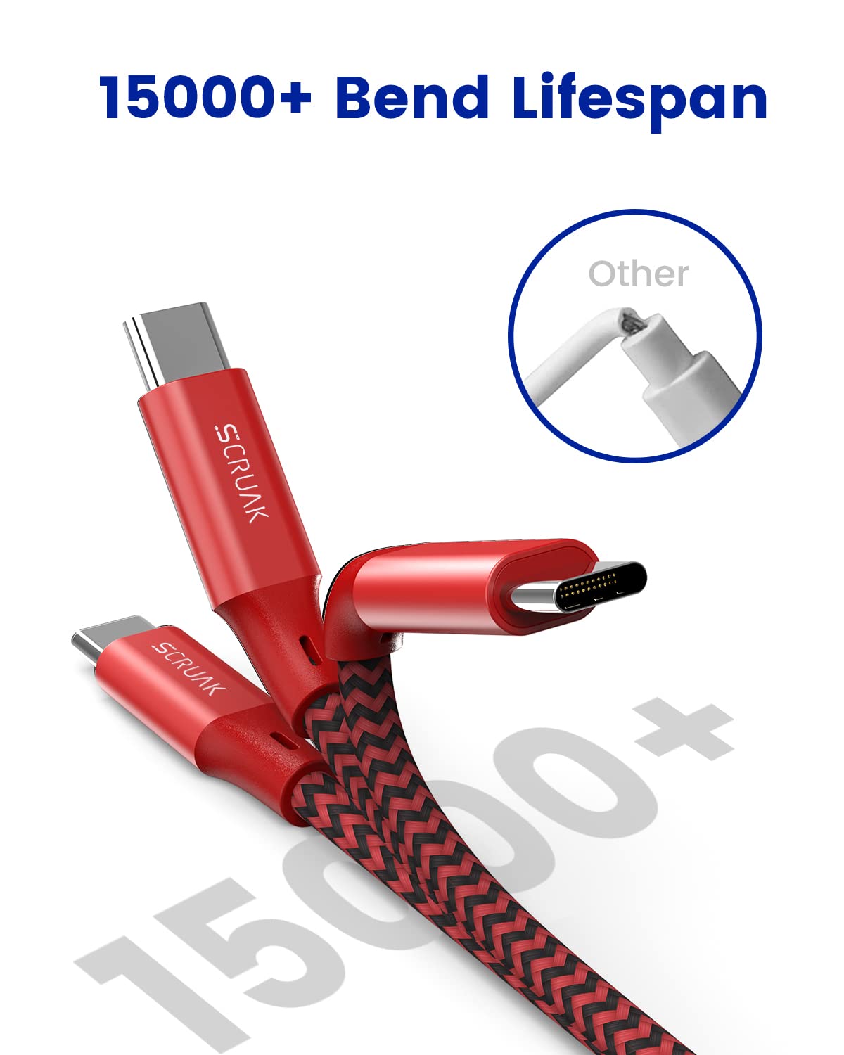 Extra Long Iphone Charger Cord 16Ft, Scruak [Mfi Certified] 16 Ft Usb C To Lightning Cable Fast Charging Nylon Braided Iphone Ch