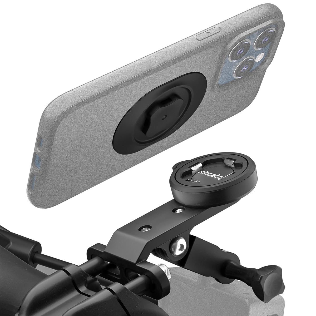 sincetop Bike Phone Holder, Aluminum Out-Front Bicycle Stem/Handlebar Phone Mount - 1S Quick Lock and Release Bicycle Phone Hold