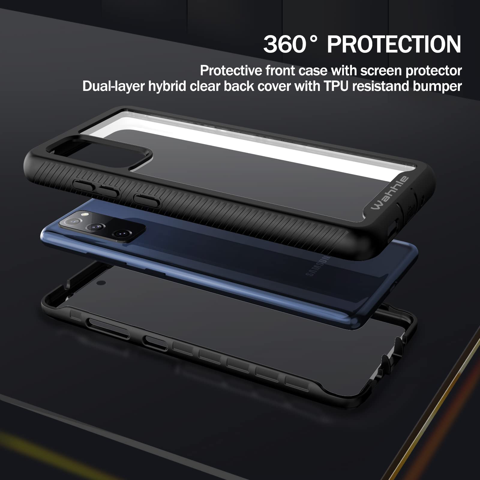 Wahhle Compatible With Samsung Galaxy S20 Fe 5G Case, Built In Screen Protector Full Body Shockproof Slim Fit Bumper Protective