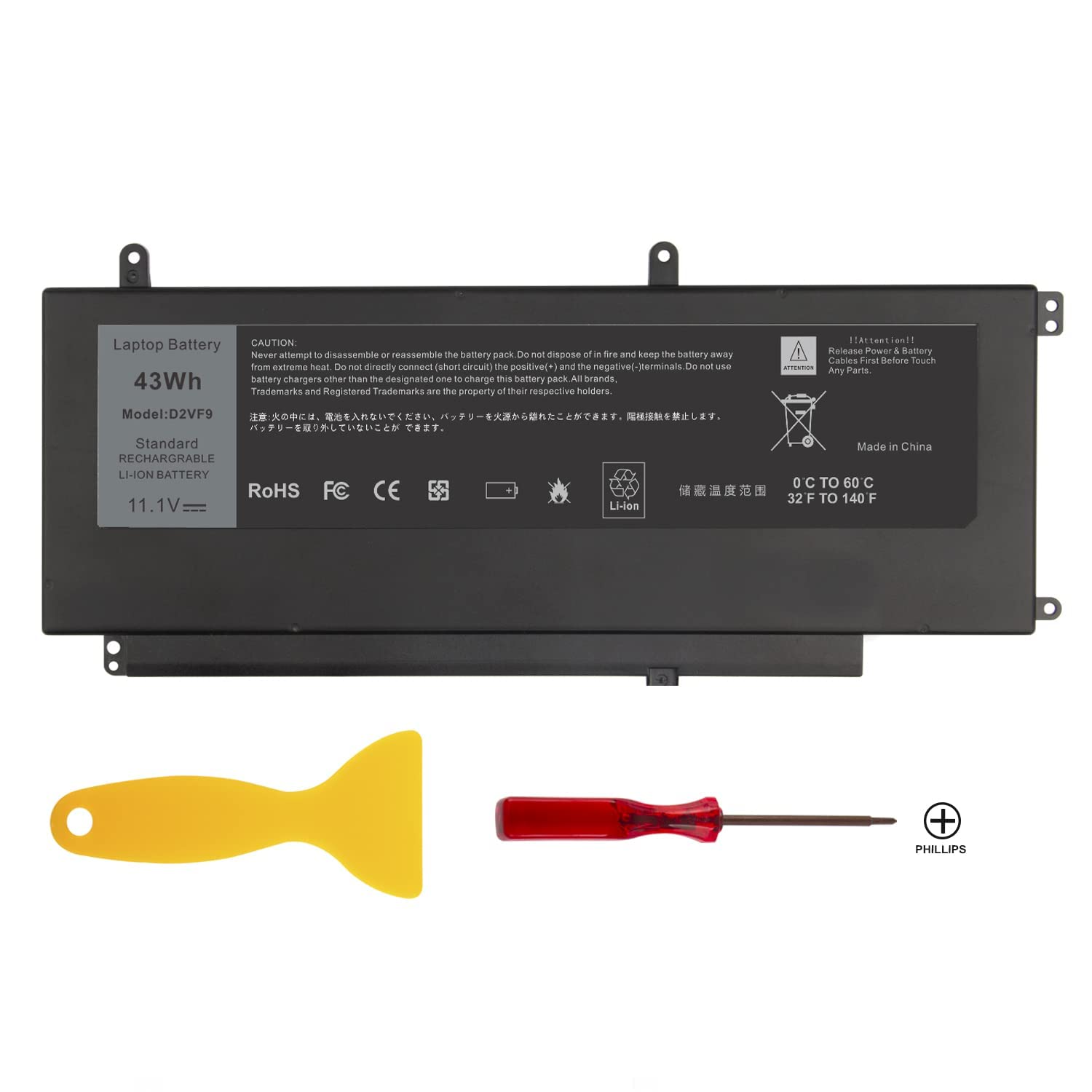 Tree.Nb D2Vf9 Battery Replacement For Dell Inspiron 15 7547 7548 0Pxr51 Pxr51 11.1V 45Wh