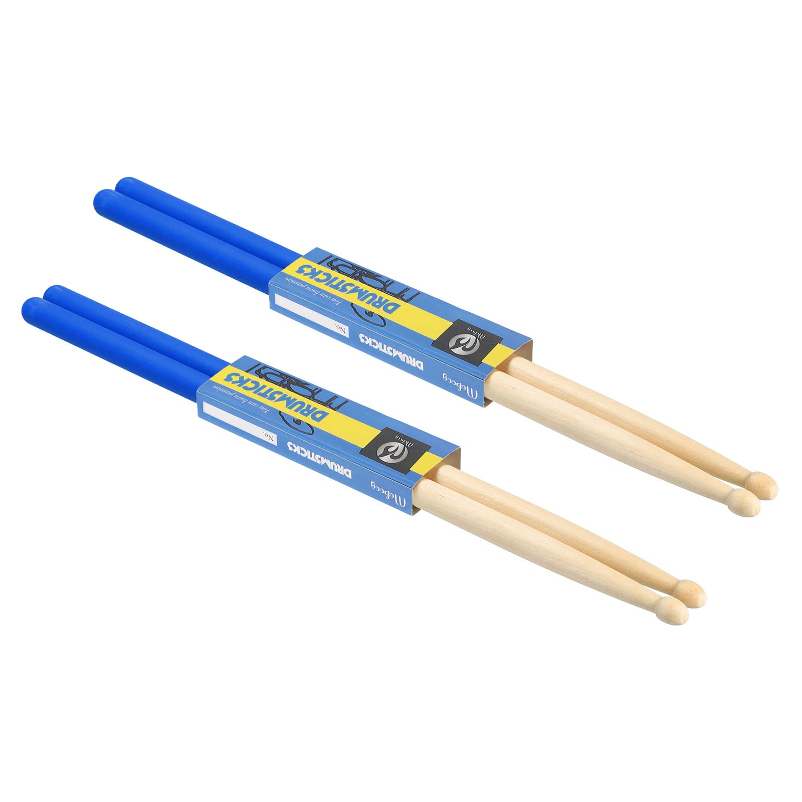 Patikil Maple Wood Drumstick Anti Slip Handle Grips Drum Stick Wrap 7A Blue 2 Pair For Drumming Musical Instrument Percussion