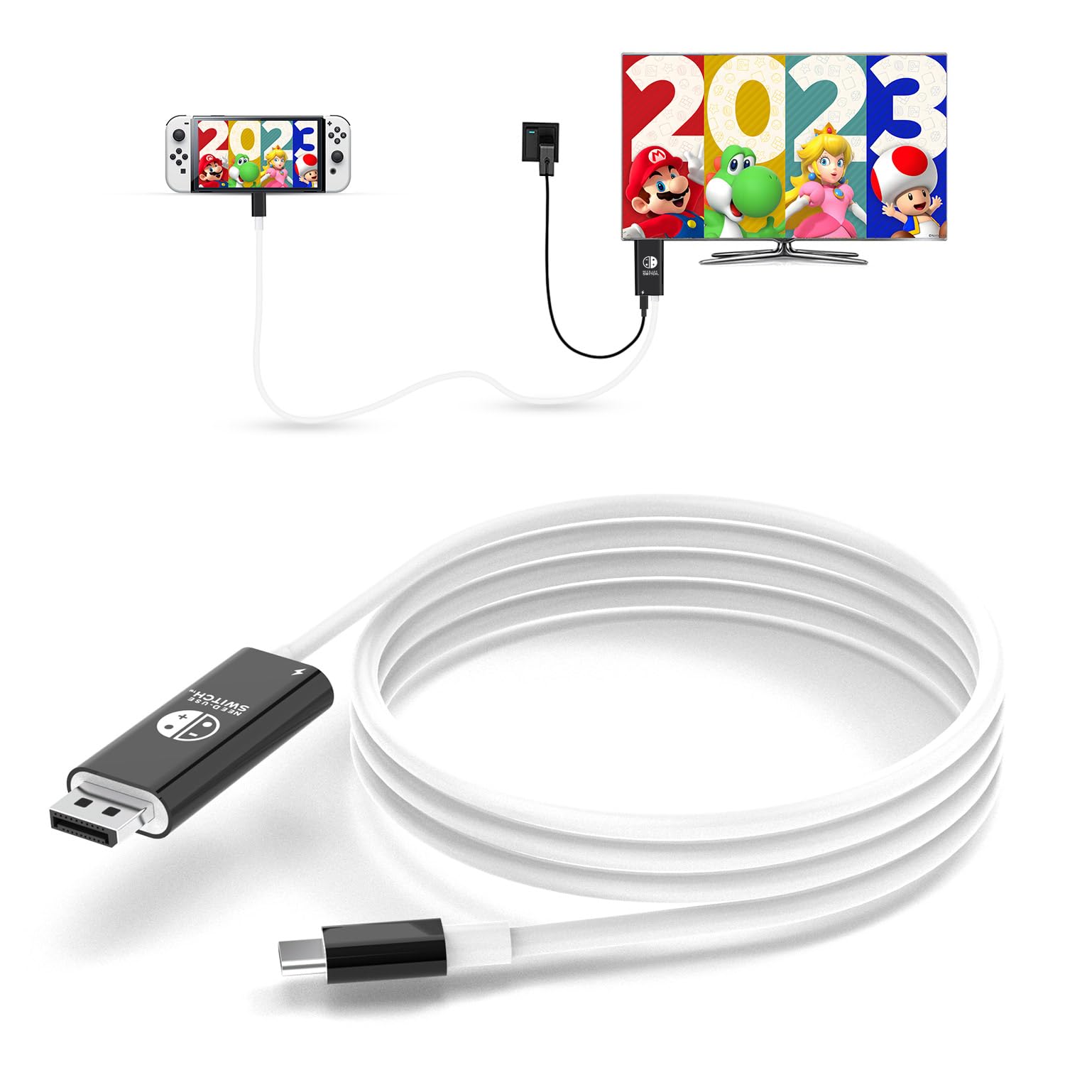 Boreguse USB C to DisplayPort Cable for Nintendo Switch Dock Support 8K@60Hz 6.6FT, Switch Dock with 100W PD for Nintendo Switch