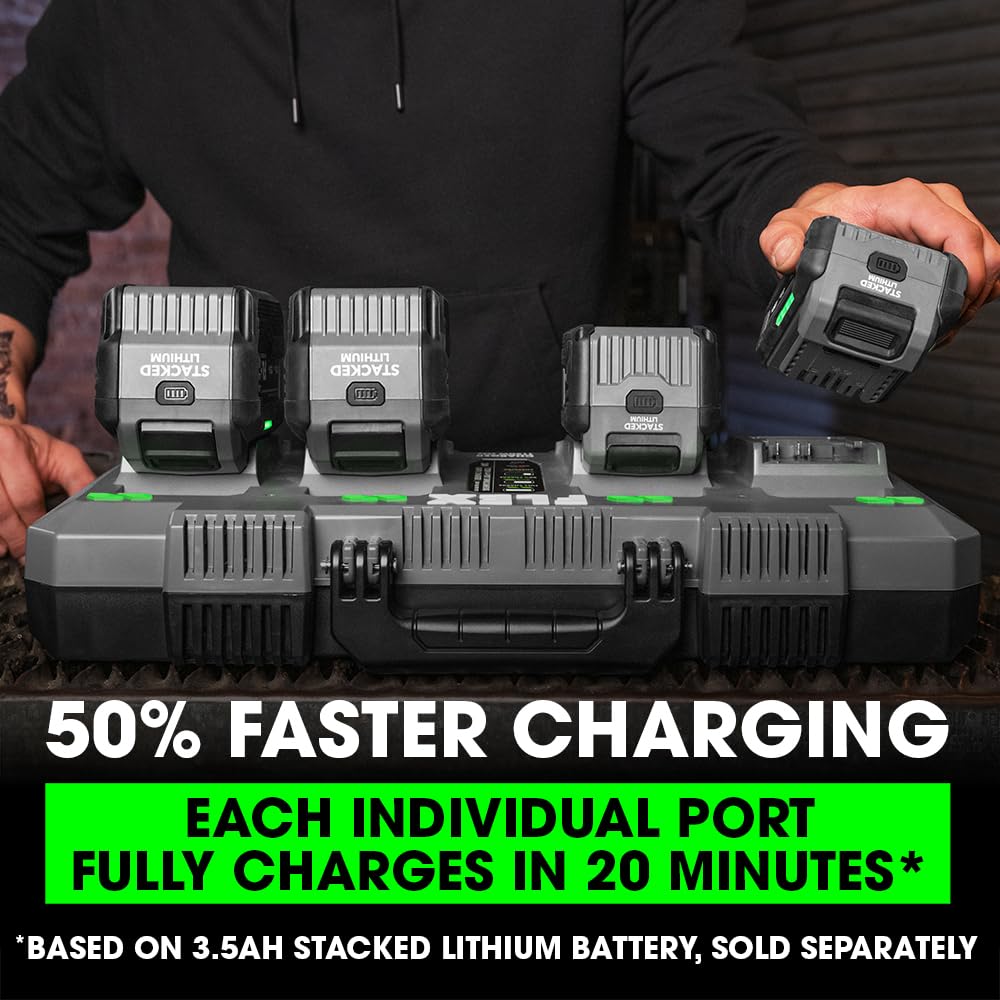Flex 24V 1120W 4 Port Simultaneous Lithium Ion Battery Rapid Charger (280W Per Port)   Fx0451 Z