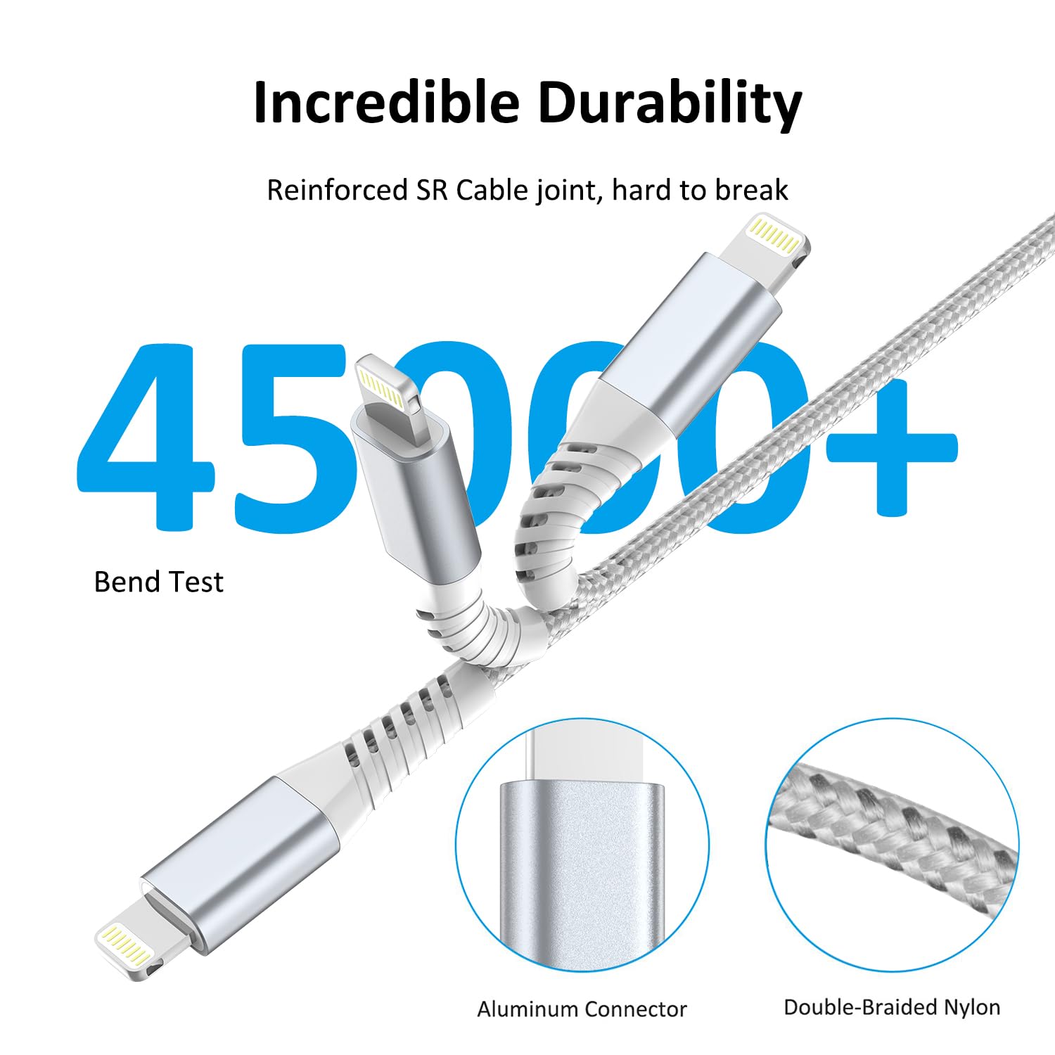 6 Inch Lightning Cable Short, 0.5 Ft 3 Pack Short Iphone Charger Cord Fast Charging Braided Usb A To Lightning Cable For Iphone