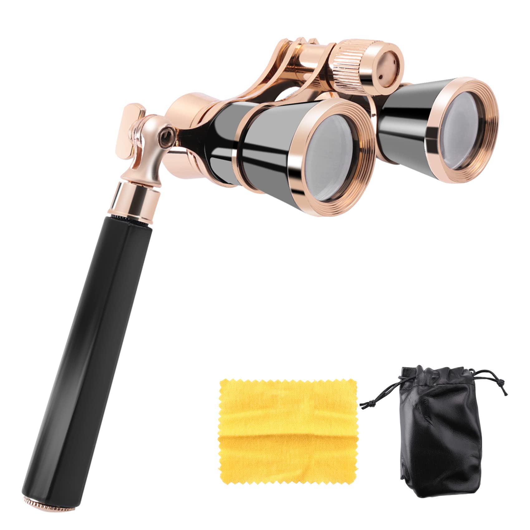 Luejnbogty Black 3X25 Opera Binocular Coated Lens Telescope Opera Glasses Coated Theater Glass Lady Glass Handle Women Gifts