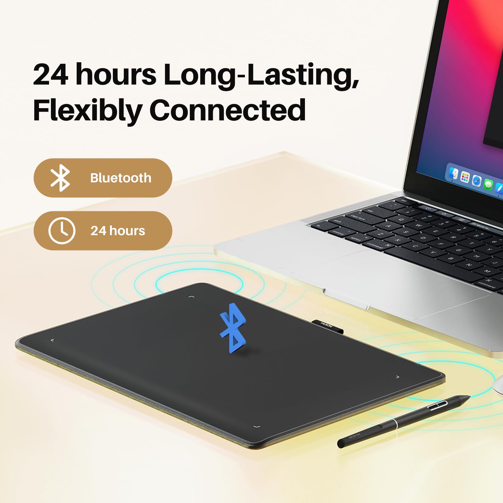 Huion Inspiroy Frego Medium Wireless Drawing Tablet, 10 X 6.25 Inch Bluetooth Graphics Tablet, Portable For Design, Writing, Pho