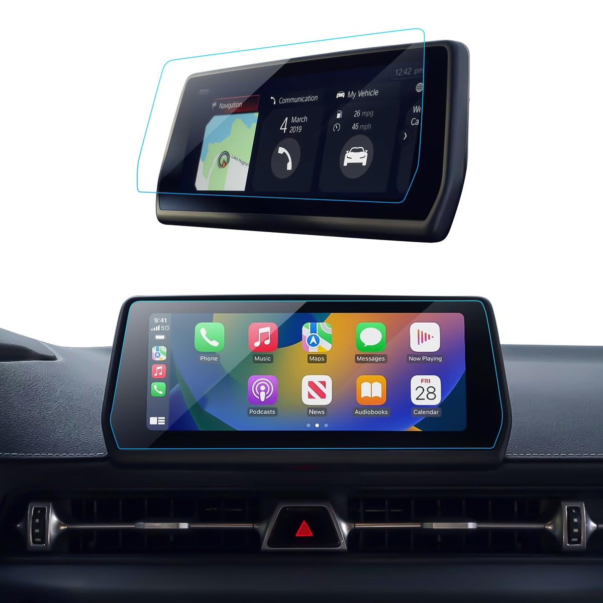 Lantu Car Screen Protector For 2020 2021 2022 2023 2024 Toyota Gr Supra A90 Accessories Navigation Touchscreen Protector Film Te