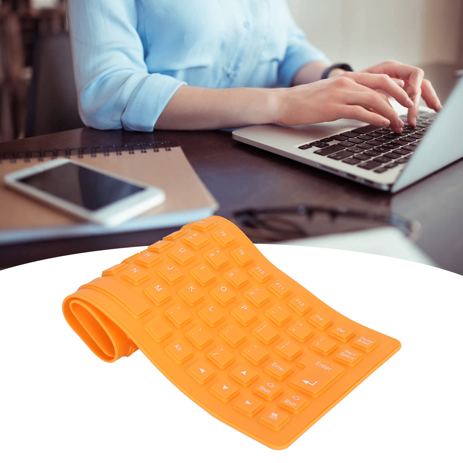 Foldable Silicone Keyboard, Usb Wired Waterproof Rollup Keyboard, Folding Flexible Keyboard Slim Soft Silent Typing 85 Keys For Pc Notebook Laptop()