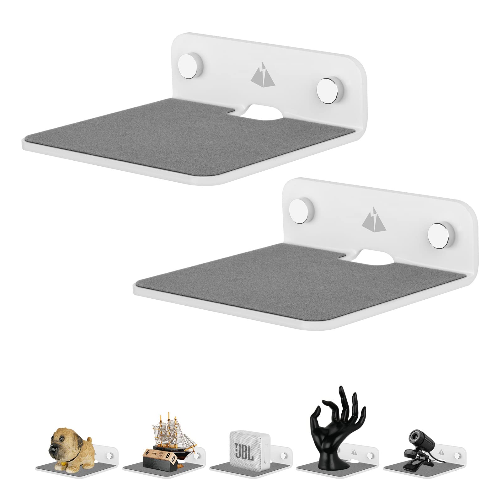 Txesign Wall Shelves Speaker Shelves 2 Pack 4.25 Acrylic Small Floating Shelves Speaker Mount For Bluetooth Speaker, Webcam, Cel