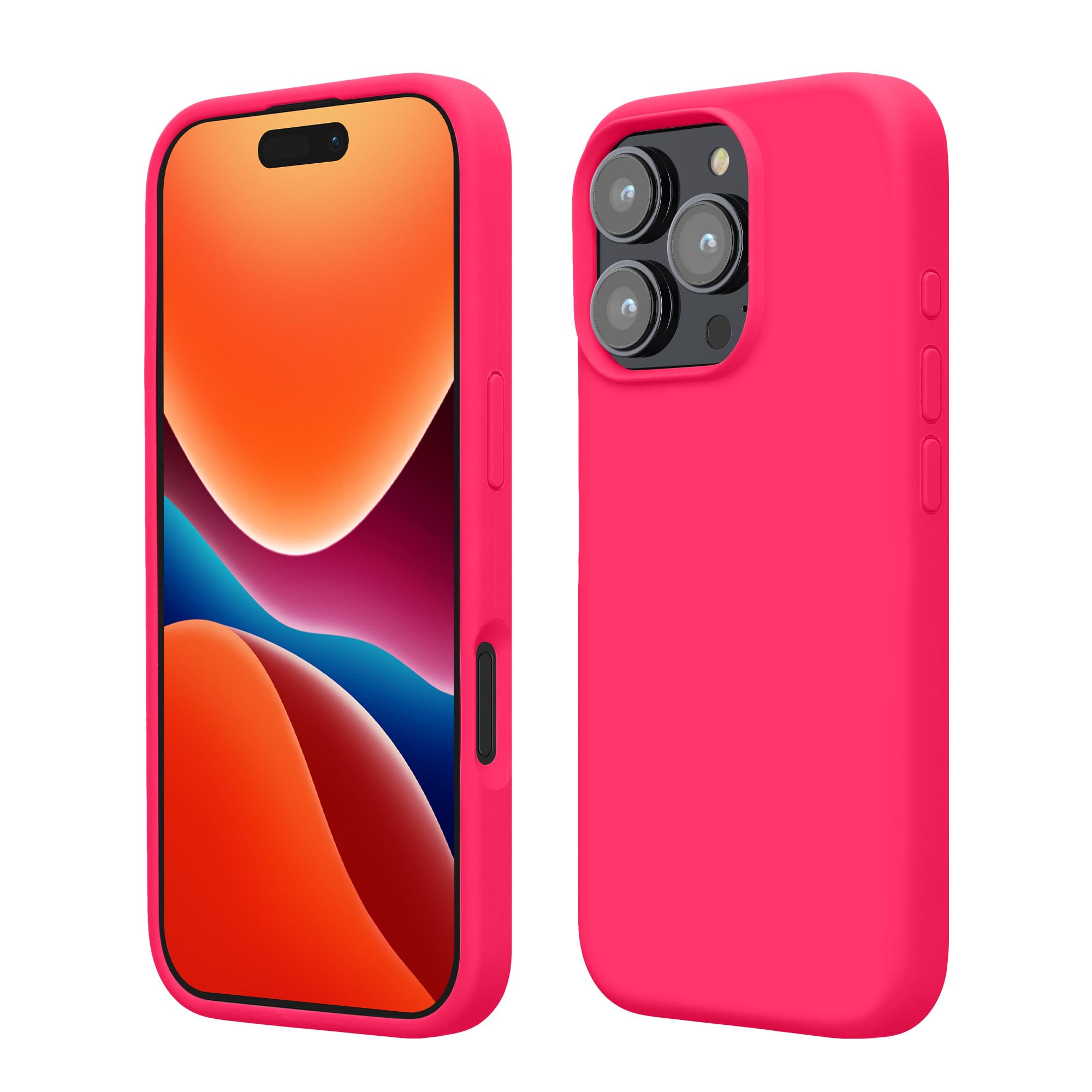 kwmobile Case Compatible with Apple iPhone 16 Pro Case - TPU Silicone Phone Cover with Soft Finish - Neon Pink
