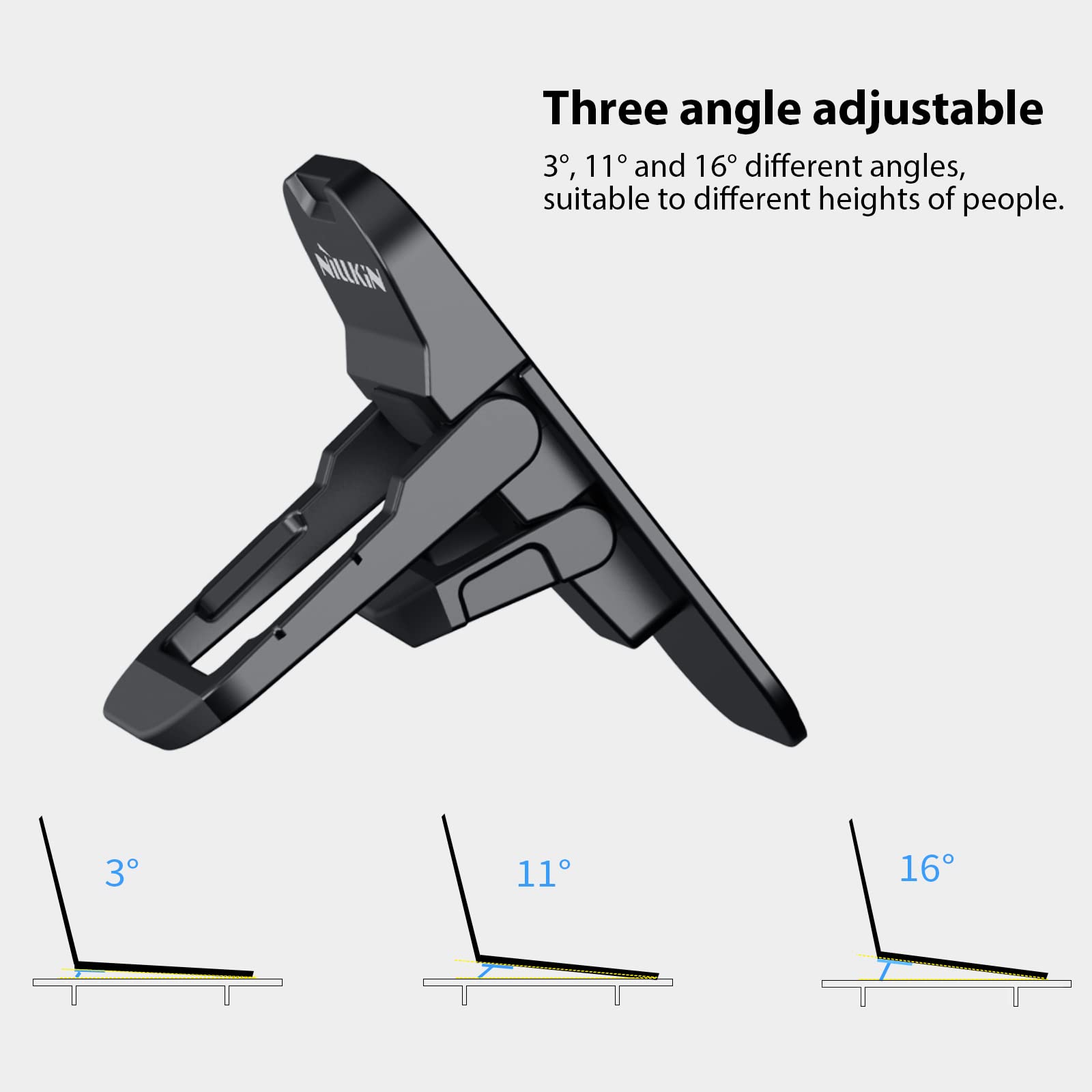 Nillkin Computer Keyboard Stand For Desk With 3 Adjustable Angles, Flip Keyboard Riser Feet For Most Keyboards, Laptop Stand For