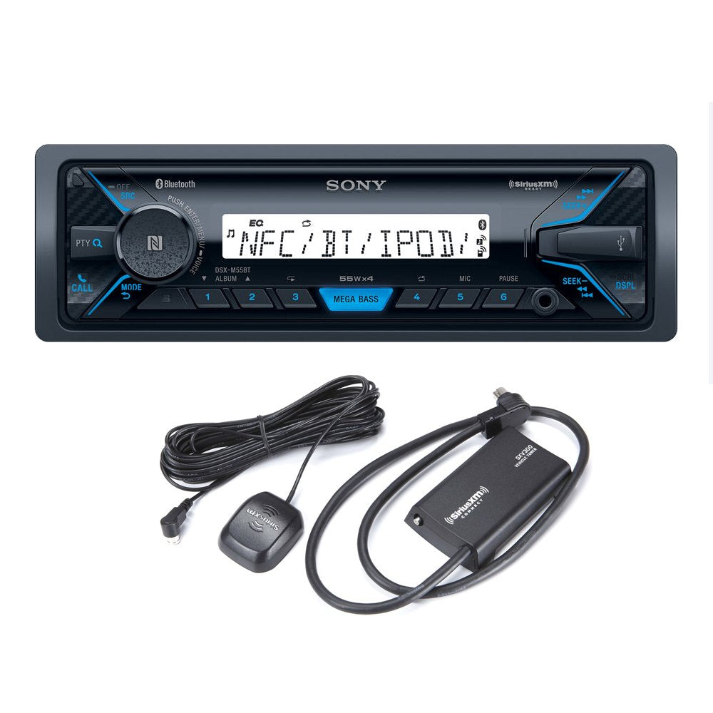 Sony DSX M55BT Marine Receiver with Bluetooth and Sirius XM Tuner Bundle