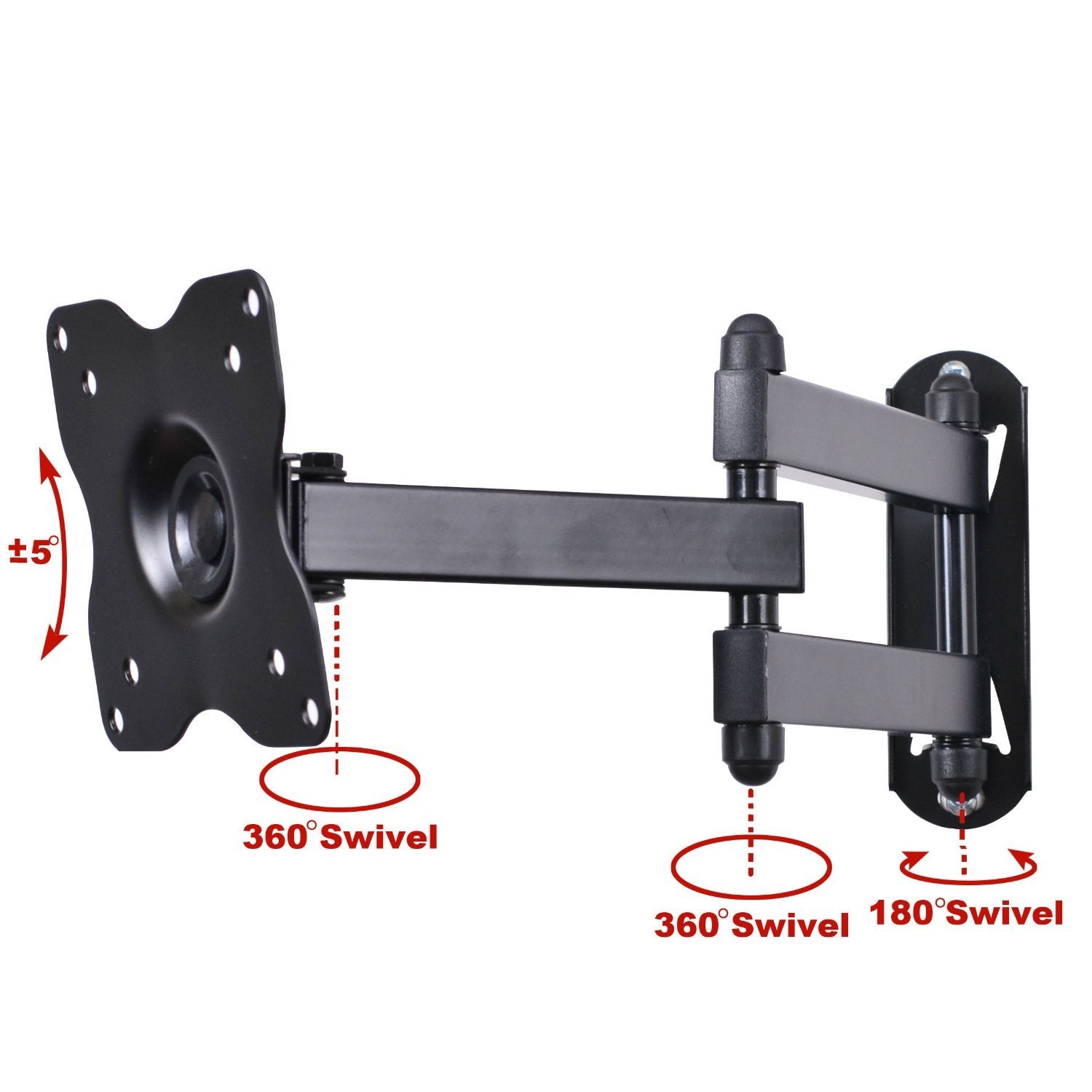 Videosecu Swivel Tilt Full Motion Tv Wall Mount Arm 15'' Extension For Most 19 22 23 24 26 28 29 32 37 Inch Led Lcd Tv Hdtv Ml14