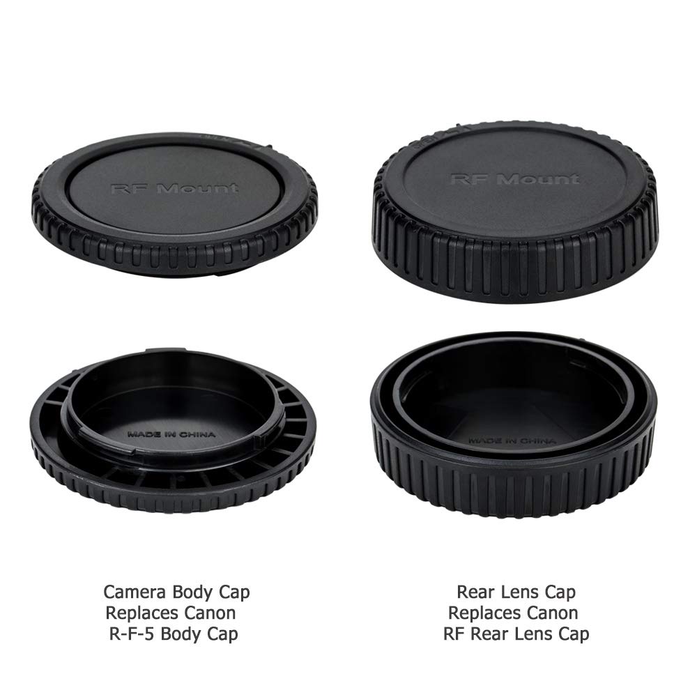 2 Pack Rf Mount Body Cap Cover & Rear Lens Cap For Canon Eos R100 R50 R8 R R1 R3 R5 R6 Mark Ii R7 R10 Rp Mirrorless Camera & Rf