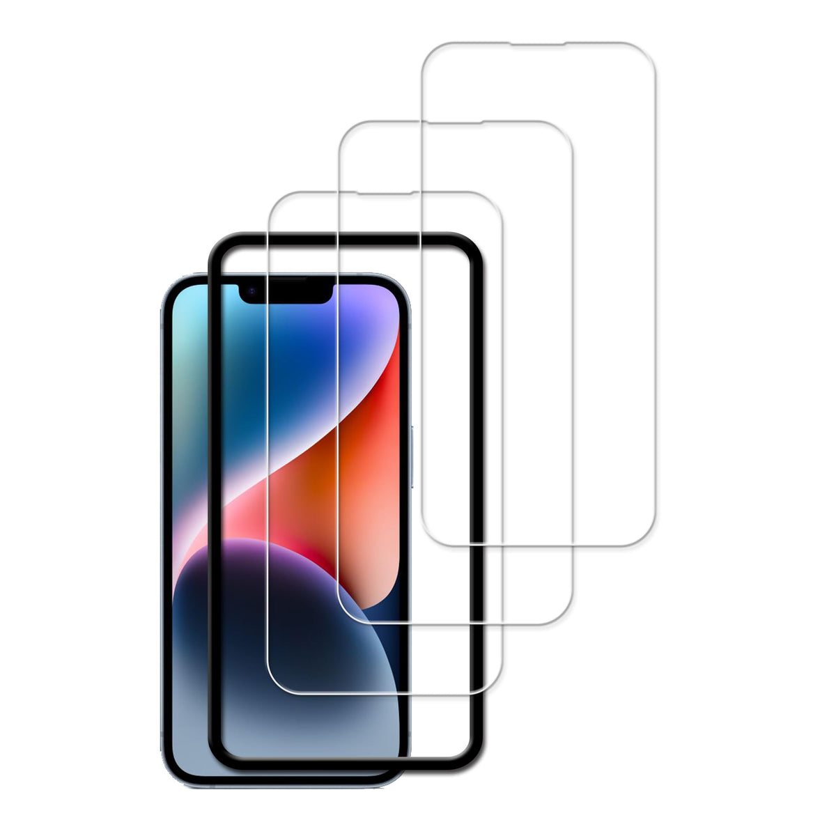 Hkkais Easy Alignment Frame Designed For Iphone14 / Iphone13 / Iphone 13 Pro Tempered Glass Screen Protector Film 3 Pack