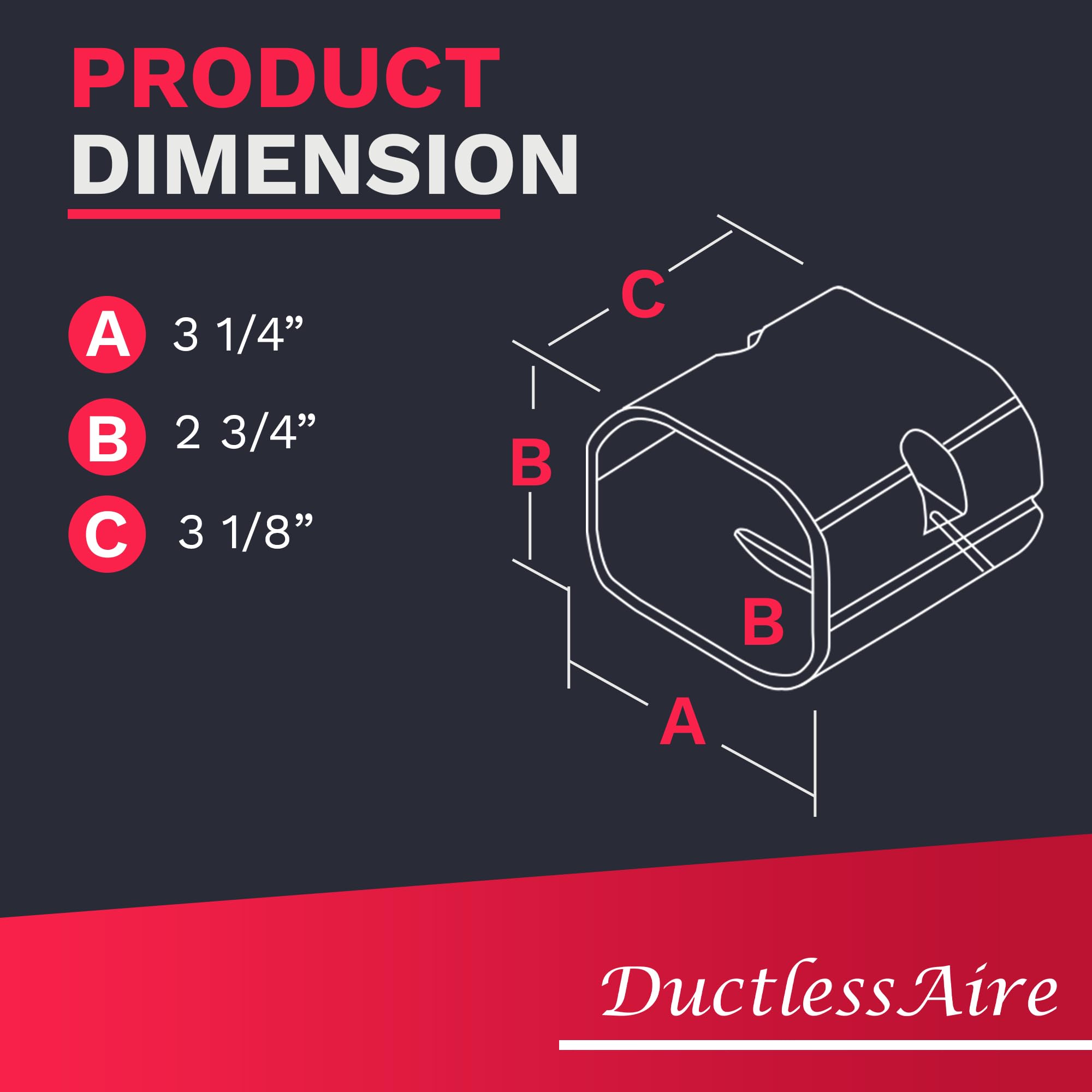 Ductlessaire   Premium 3 Inch Coupler Mini Split Line Set Cover Kit   Protection For Ductless Mini Splits/Central Air Systems
