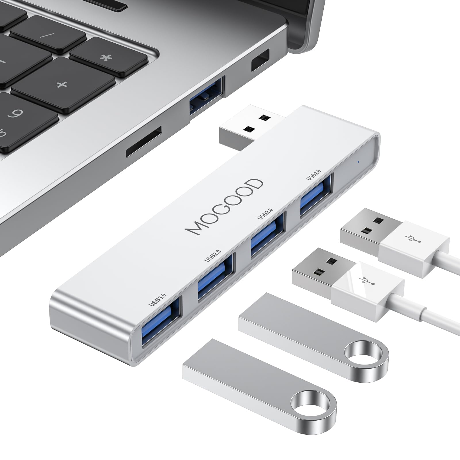 Usb Hub For Laptop,Mogood Usb Hub 3.0 Usb Splitter Ultra Slim Data Usb Hub [Charging Not Supported] Multi Usb Port Expander Usb Adapter Station For Laptop,Windows Pc,Mac,Printer,Flash Drive,Mobile Hdd