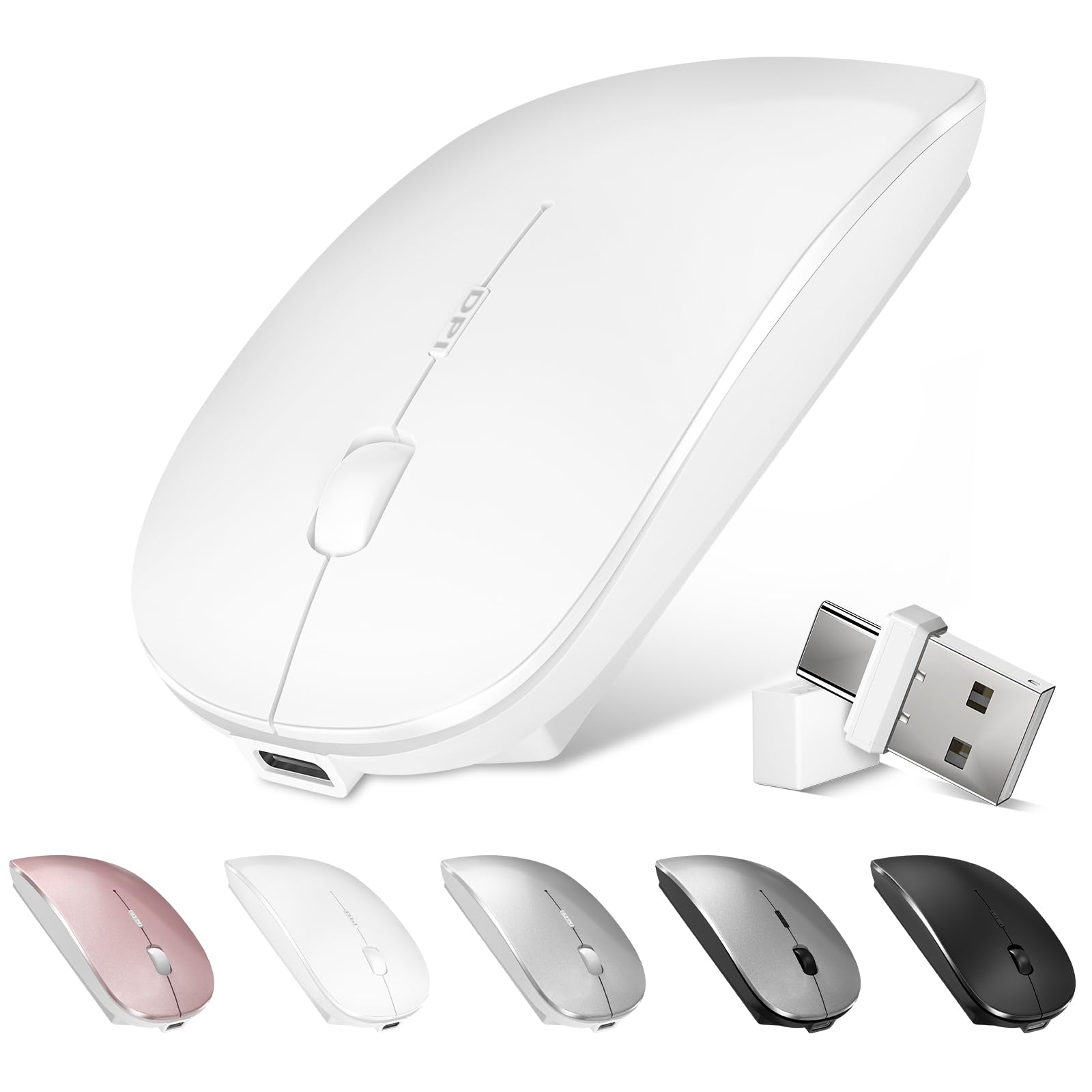 Bluetooth Wireless Mouse For Macbook Air Mac Pro Laptop Computer Ipad Pad Pc Optical Rechargeable Silent Mouse With Dual Mode Sw