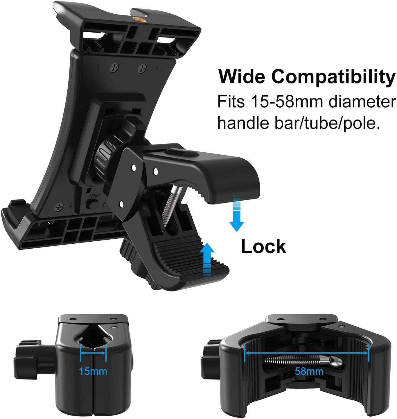 Clmcl Exercise Bike Tablet Holder,Treadmill Exercise Gym Tablet Mount   Adjustable Indoor Handlebar Bracket For Ipad Pro 9.7, 10
