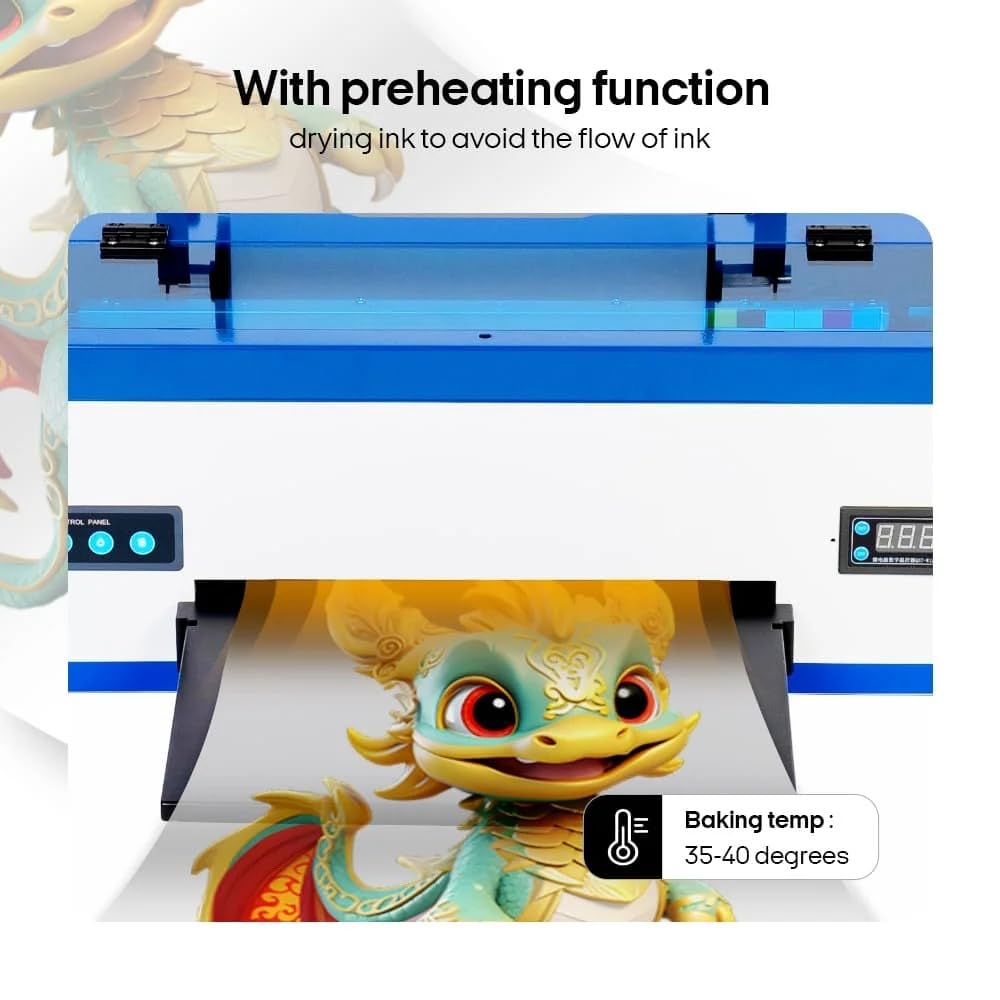 Punehod A3 Dtf Printer, R1390 Direct To Film Machine, White Ink Circulation System, Roller And Sheets Feeder, Compatible With Mu
