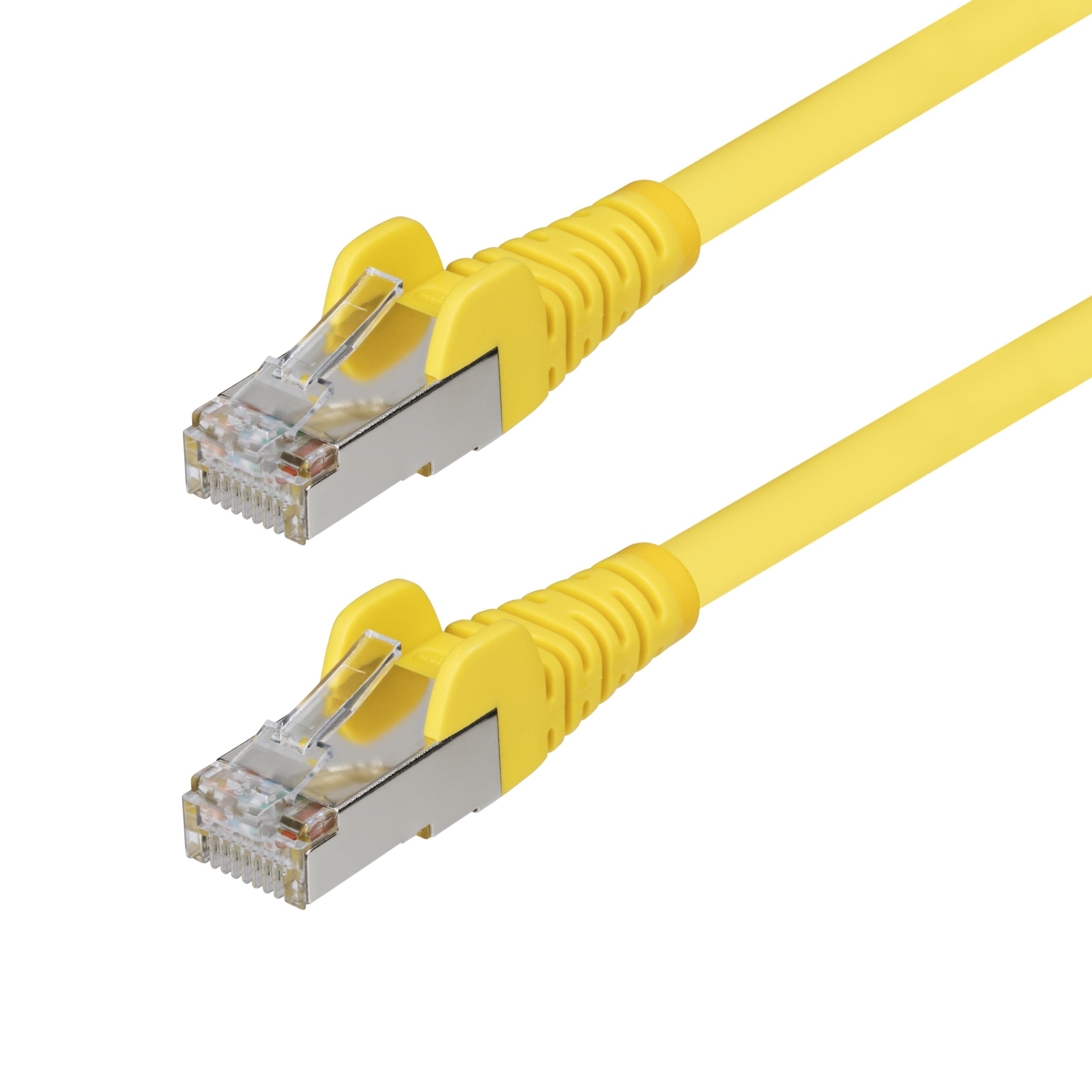 1Ft Yellow Cat6A Ethernet Cable, Snagless Rj45, 10G, 100W Poe, S/Ftp, Lszh, 27Aw