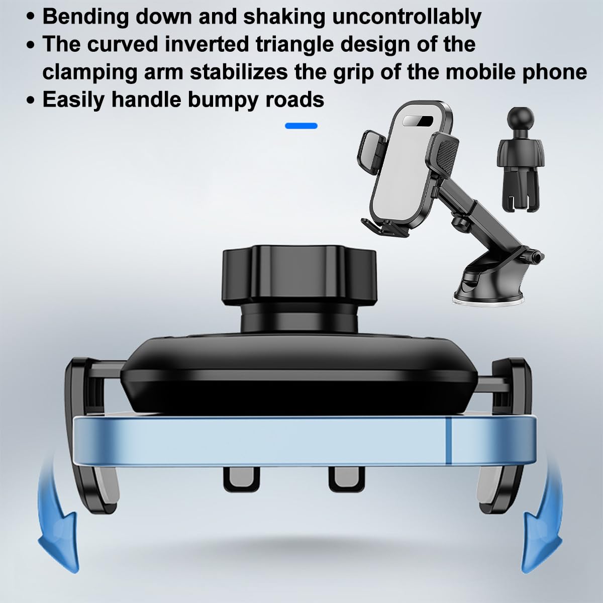 Hzel Car Phone Holder, 2 In 1 Automotive Air Vent Cellphone Stand Mount For Dashboard Windshield, Adjustable Vehicle Interior Sm