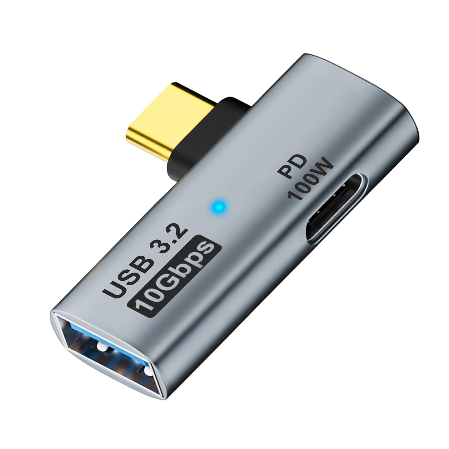 Areme 2 In 1 Usb C To Usb 3.2 Adapter With 100W Charging Port, Thunderbolt 4/3 Otg Converter For Rog Ally, Steam Deck, Quest 2, Iphone 15 Series, Ipad, Macbook And More Type C Device   Grey