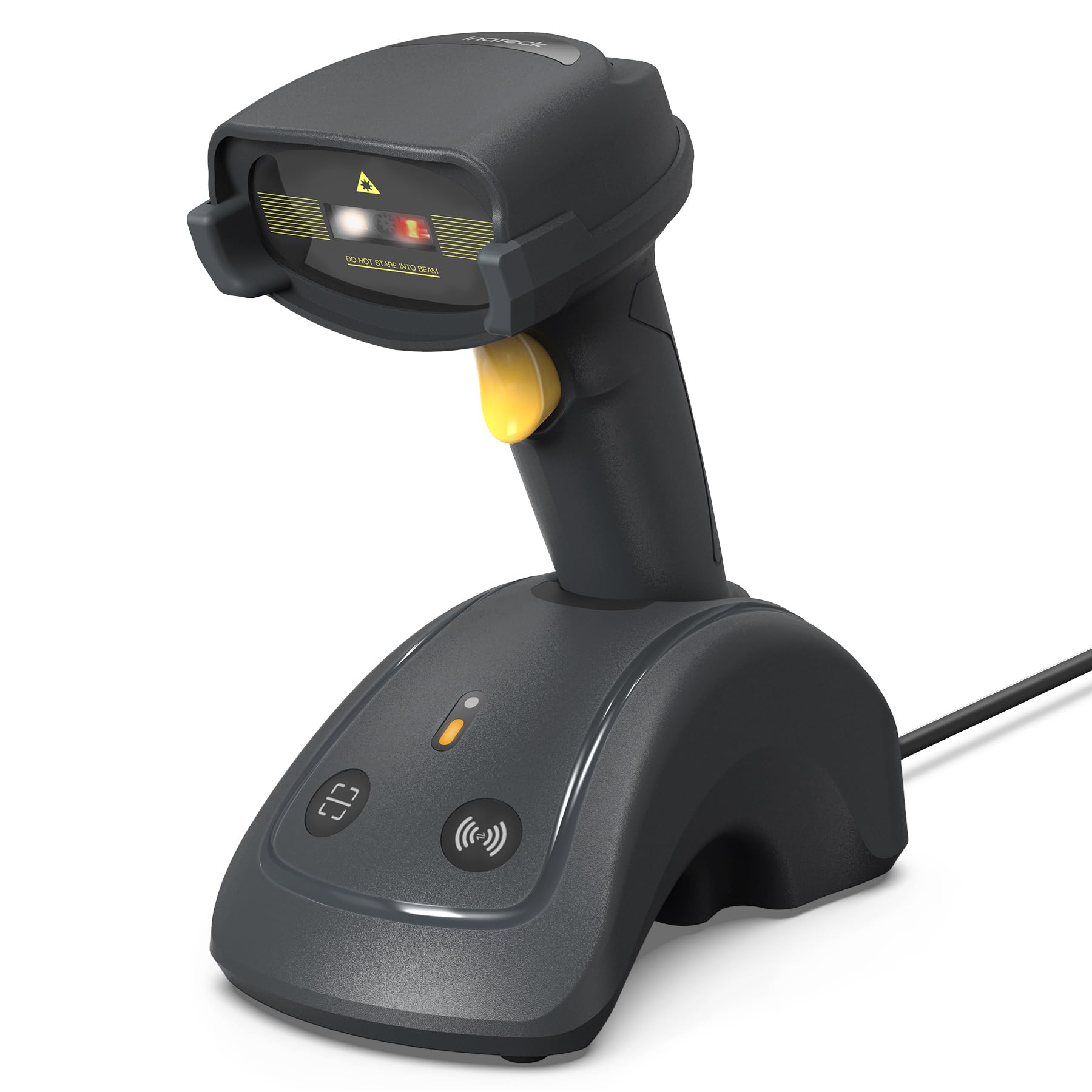 Inateck Wireless Barcode Scanner, 1D/2D QR Code Scanner with Smart Base, Bluetooth/2.4G/USB 3-in-1 Connectivity, Compatible with