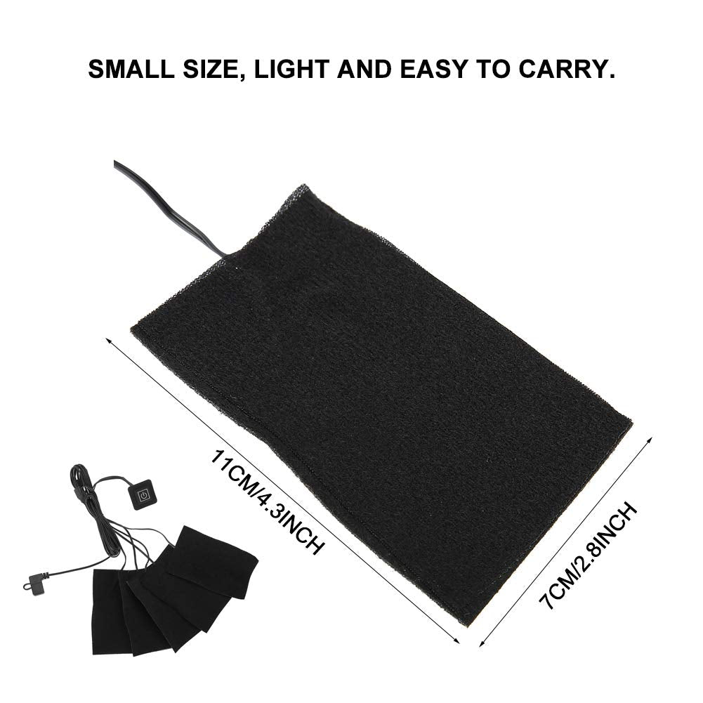 Portable Cloth Heaters, Clothes Heating Pad With 5Pcs Heating, Usb Electric Heated Pad Adjustable Temperature Warmer For Outdoor