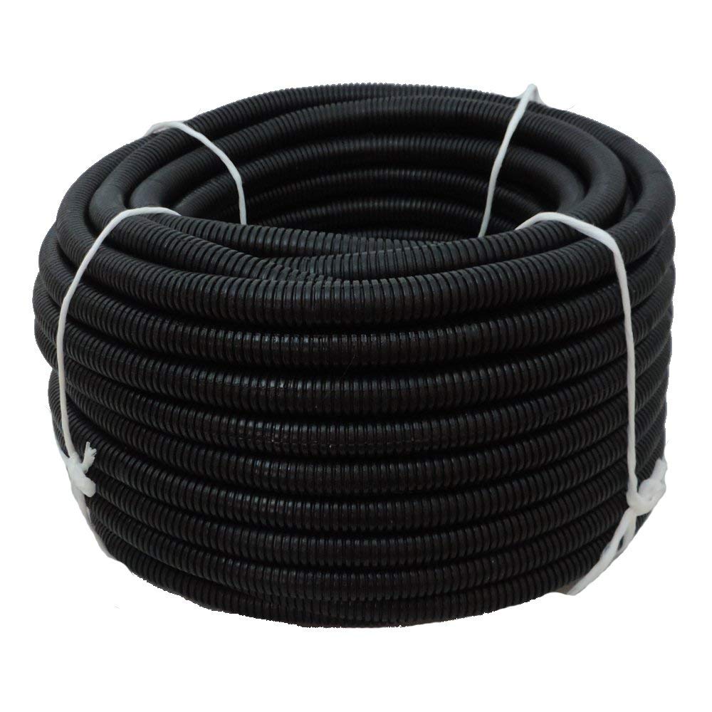 Hydromaxx Flexible Polyethylene Ldpe Non Split Corrugated Wire Loom Tubing (Black, 1'' Dia X 100 Ft)