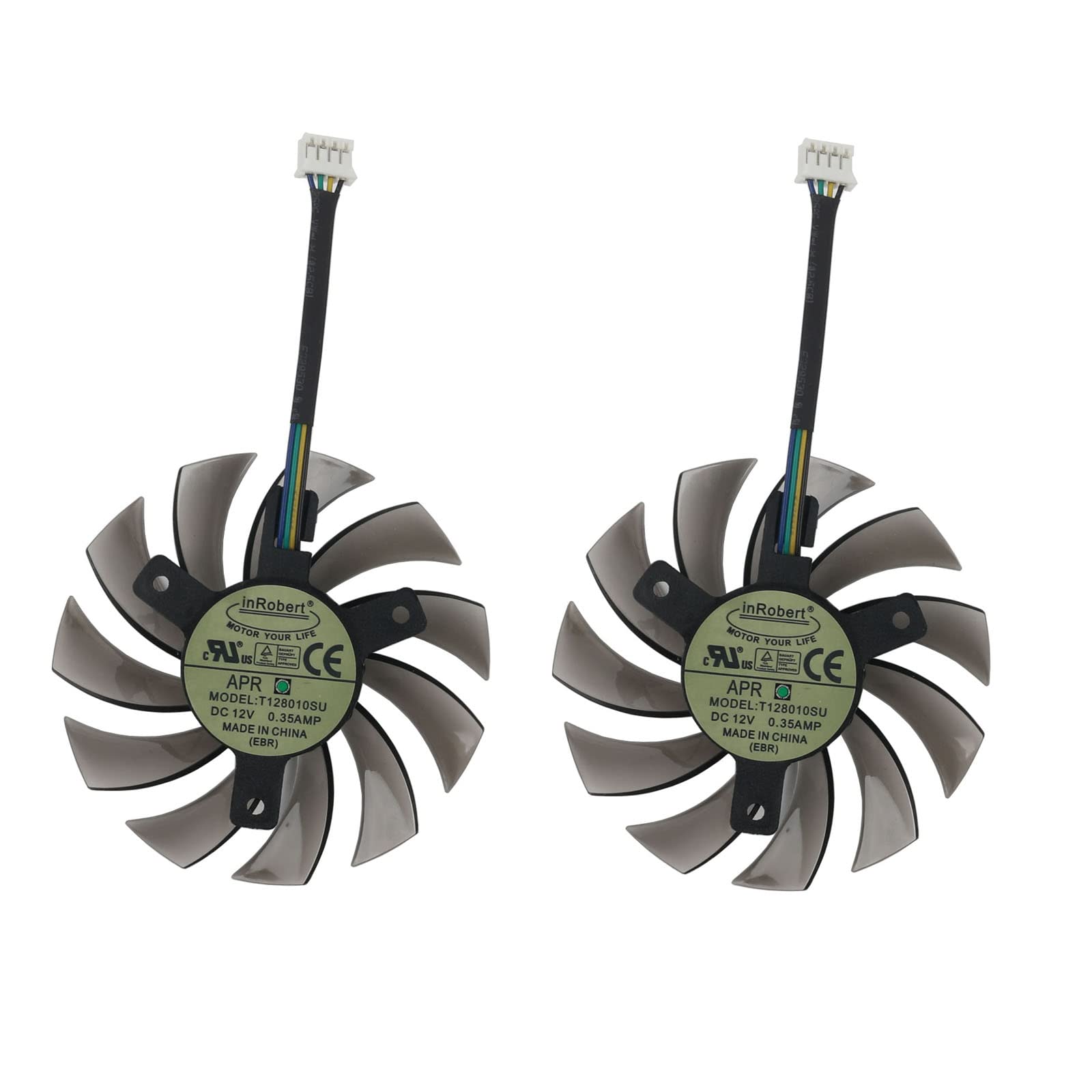 Inrobert 75Mm Ga81S2U Dc 12V 0.38A 4Pin Cooler Fan Video Card Fan Replacement For Zotac Gtx 970 Dual Fan Graphic Card (Diy Fan)