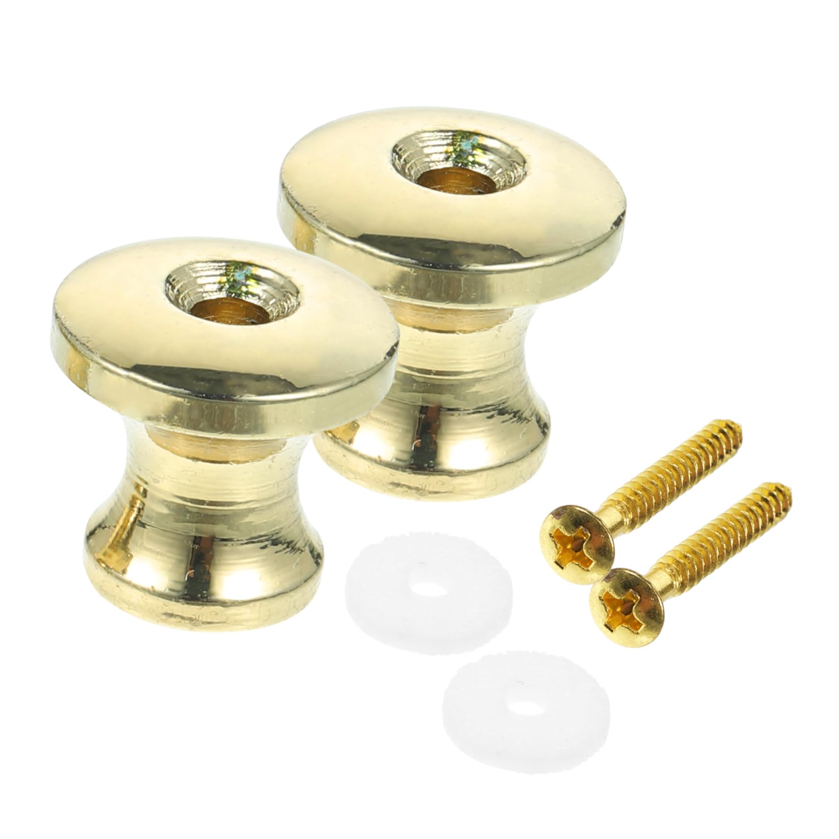 Abaodam Set of 2 Mushroom Head Guitar Strap Locks Metal Guitar Strap Locks Gold Color Random Color