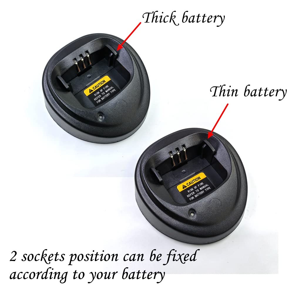 2Pcs Battery Charger For Motorola Cp200 Cp340 Cp360 Cp380 Cp040 Cp140 Pm400 Pr400 Nntn4496 Nntn4497 Replacement For Motorola(Wpln4137 Wpln4226
