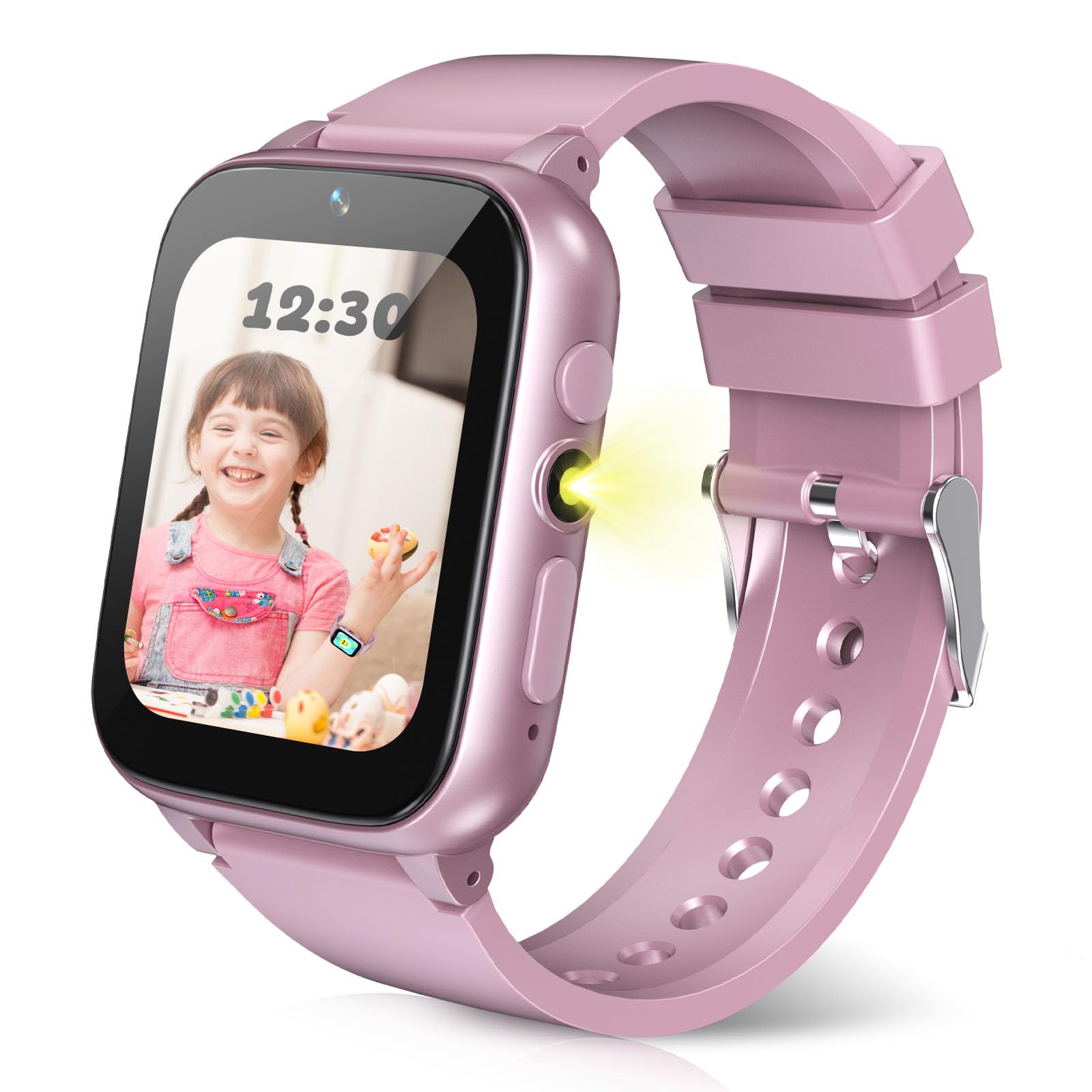 Happinno 1.69 ' ' Kids Smart Watch,Boys Girls Smartwatch, Pedomter 26 Puzzle Games Camera Video Music Player Flashlight Alarm Cl