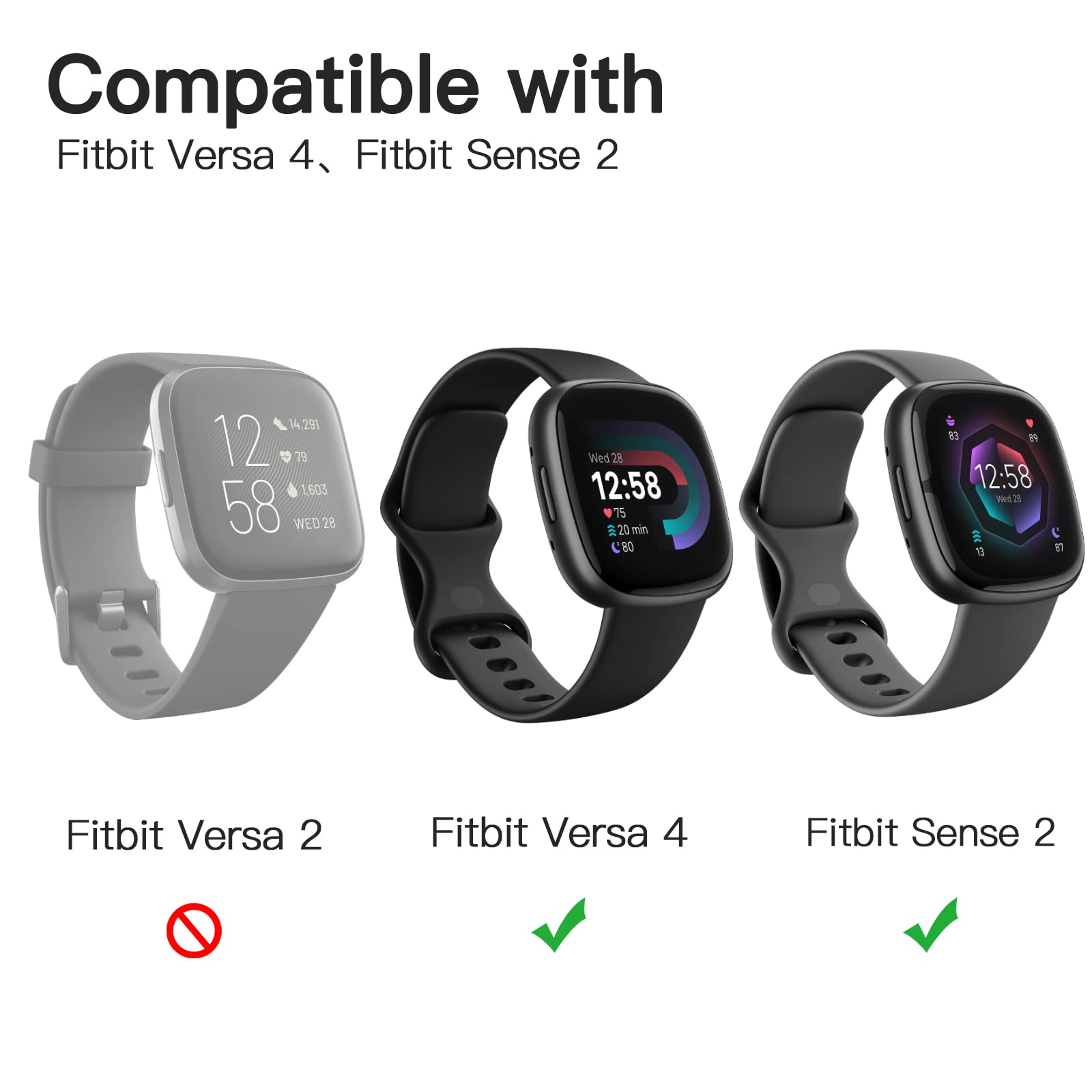 Jetech Screen Protector For Smartwatch Fitbit Versa 4/Sense 2, Anti Scratch Flexible Tpu Film, Hd Clear, 6 Pack