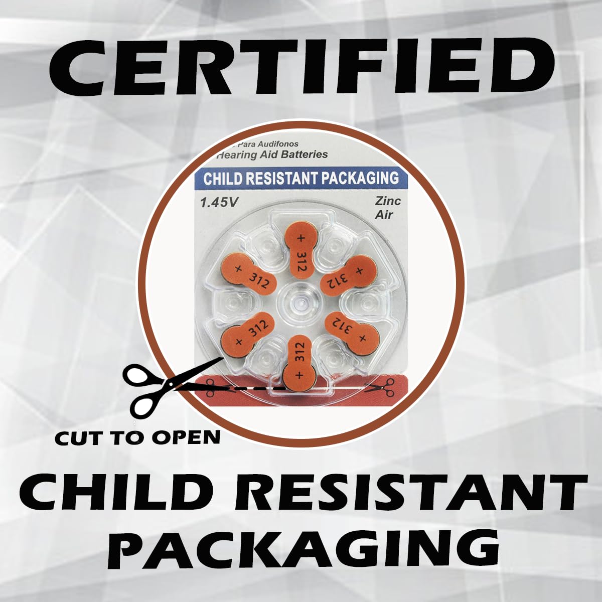 Zenipower Hearing Aid Batteries, Size 312 (60 Batteries)