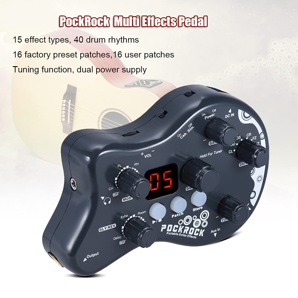 Summina Guitar Pedal Multi Effects Guitar Pedal Guitar Delay Pedal Guitar Loop Pedal Portable Multi-Effects Processor Effect Ped