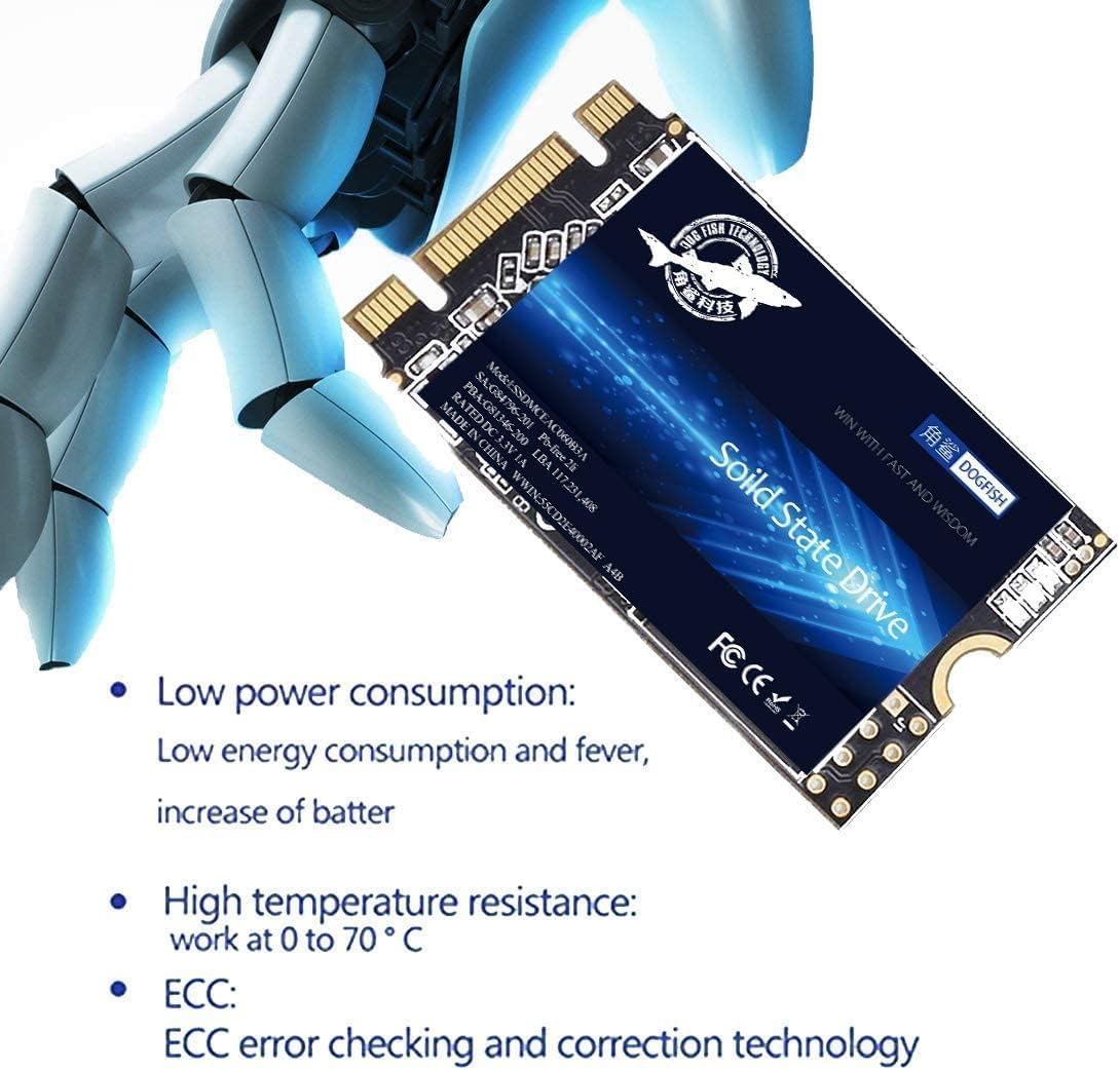 Dogfish Ssd Sata M.2 2242 256Gb Ngff Internal Solid State Drive High Performance Hard Drive Desktop Laptop Sata Iii 6Gb/S(256Gb*