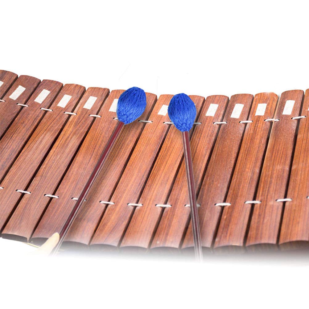 Vankcp 2 Pair Marimba Mallets Medium Blue Hard Yarn Head Keyboard Marimba Mallets For Percussion Marimba Playing Glockenspiel Ma