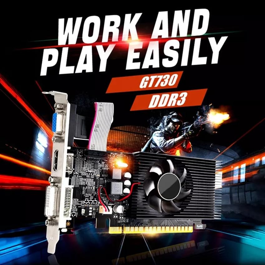 Xuanmo Gt 730 Low Profile Pc 4Gb Graphics Card Ddr3 Directx 11 128 Bit, Vga/Dvi D/Hdmi, Pci Express 2.0 X 16, Nvidia Video Card,