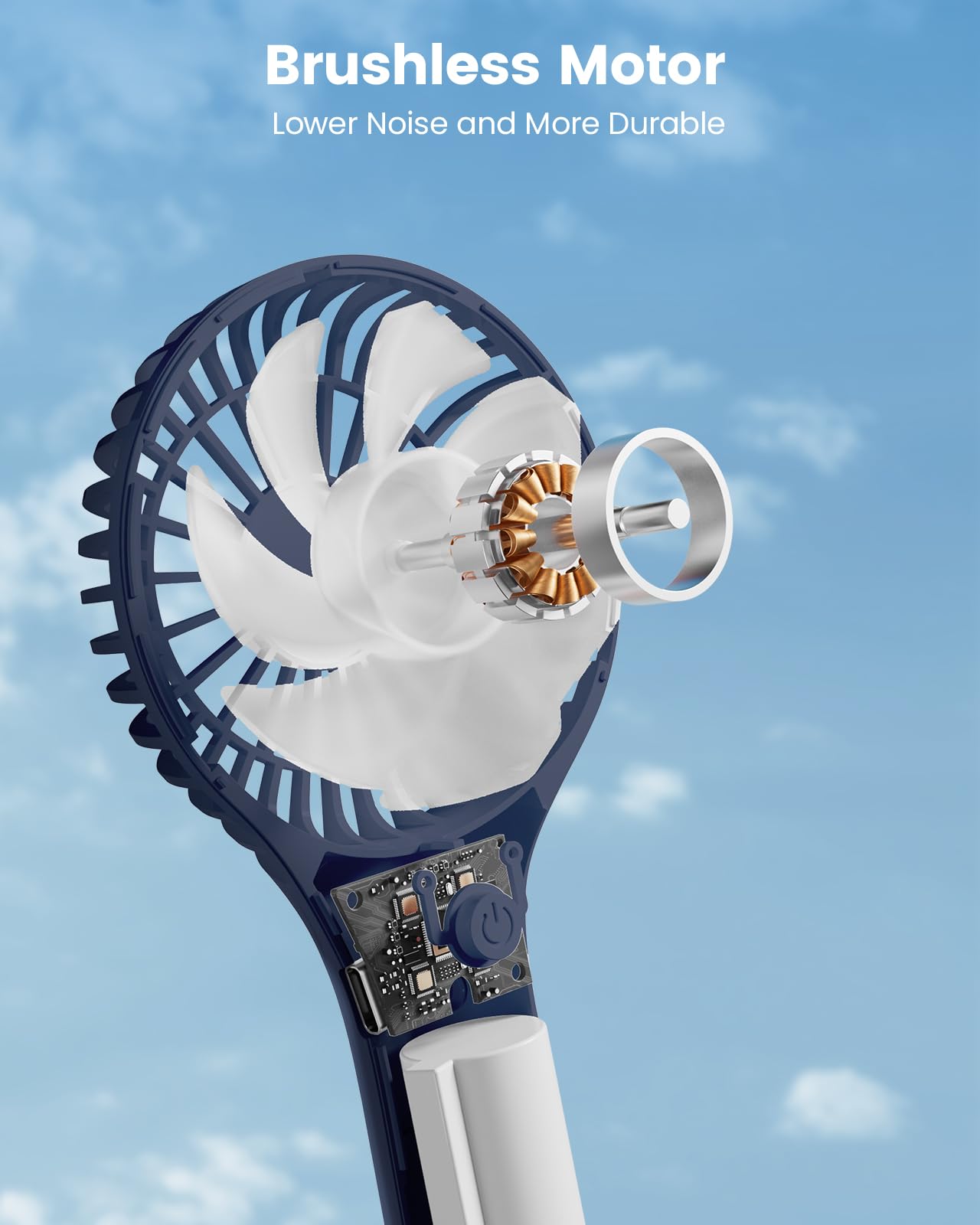 Edvision Handheld Fan, Portable Fan Mini Fan Powerful Hand Fan With 3 Speeds, Usb Rechargeable Personal Fan, Makeup Lash Fan For