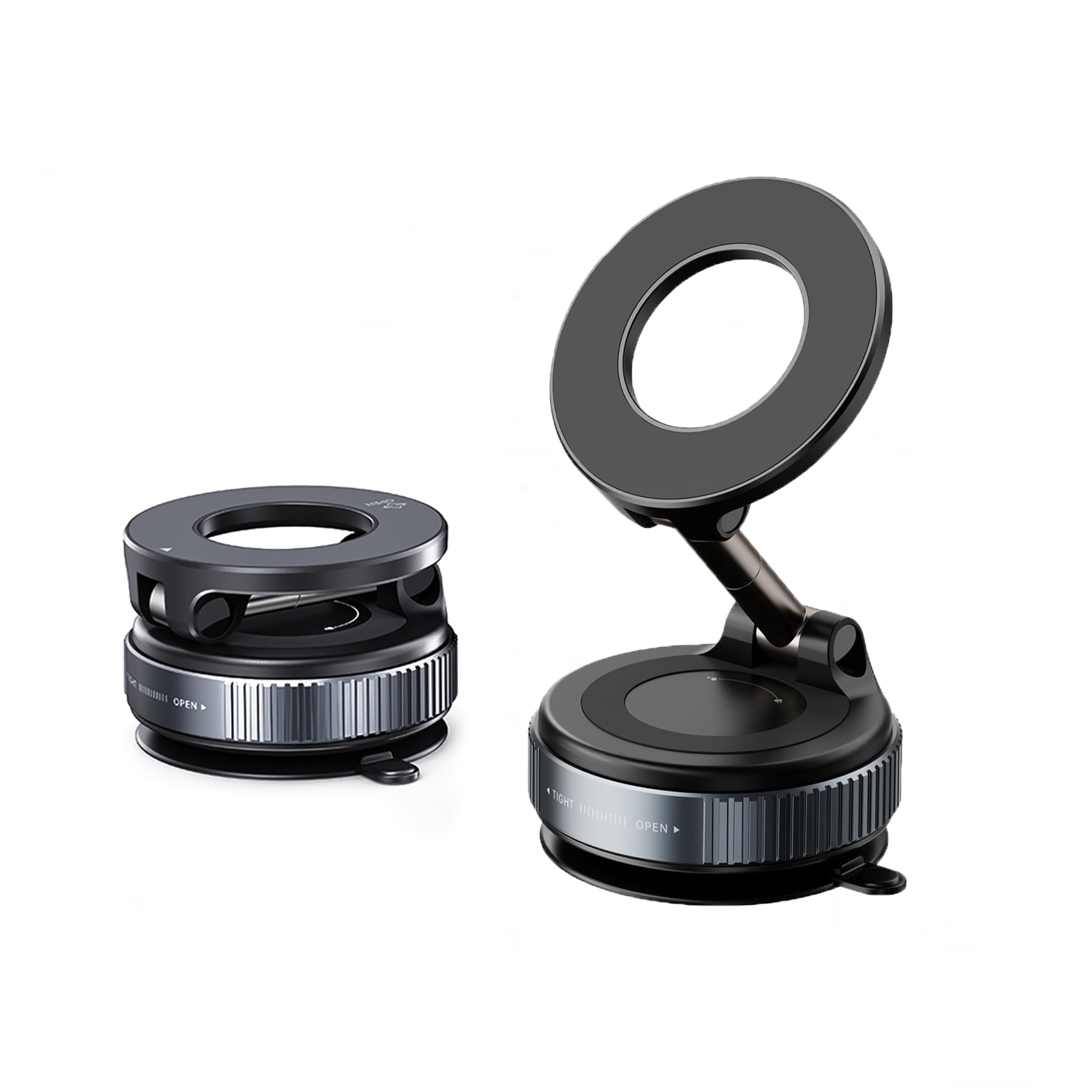 Zcchesong Upgraded Dual Axis Vacuum Magnetic Car Phone Holder For Magsafe Car Mount, 360 Rotating Hands-Free Suction Cup Phone M