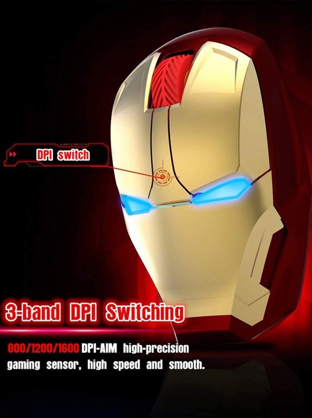 Wireless Mouse 2.4G Full Size Wireless Optical Mice With Nano Usb Receiver, 3 Adjustable Dpi Levels, 3 Buttons For Notebook, Pc,