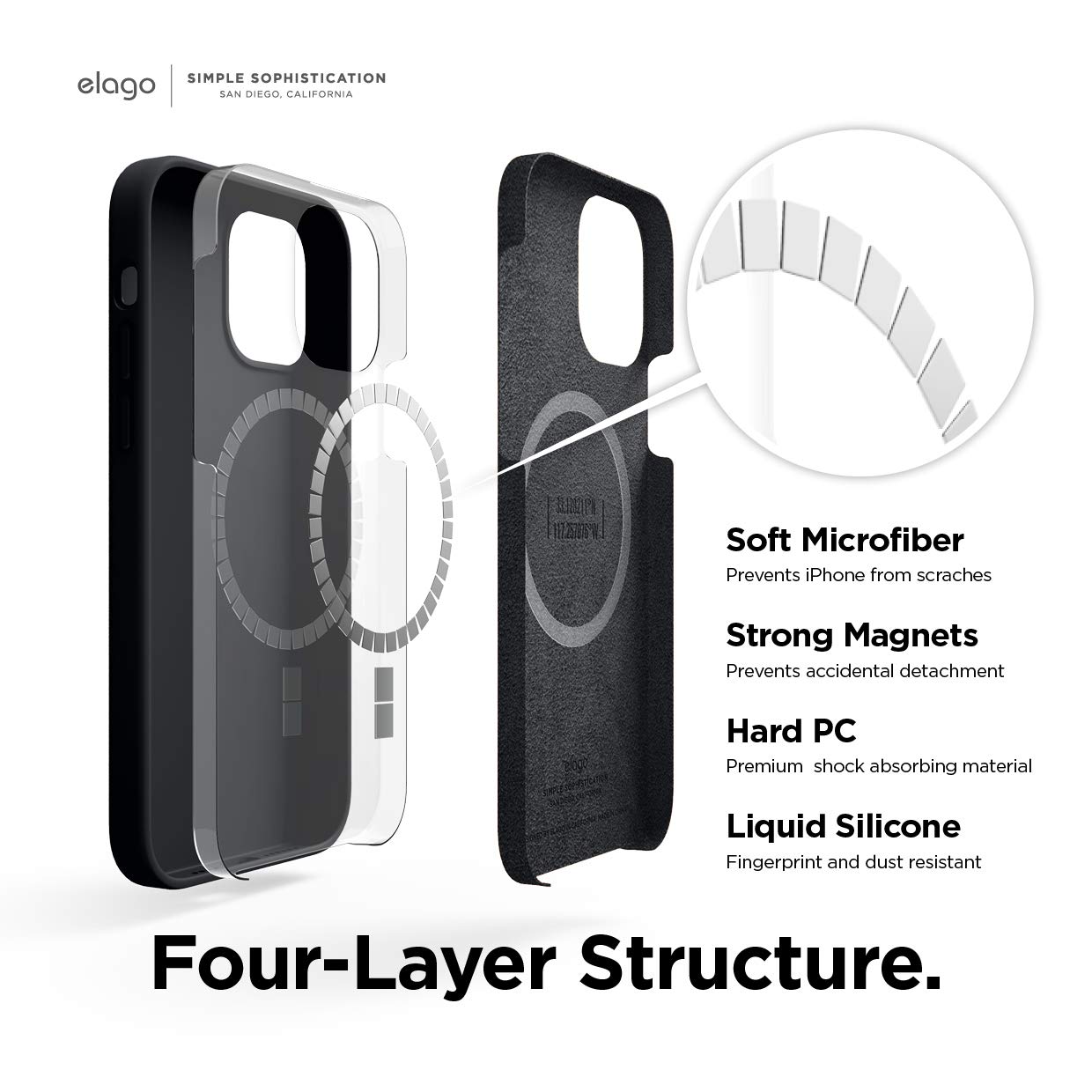 Elago Magnetic Silicone Case Compatible With Magsafe Compatible With Iphone 12 And Compatible With Iphone 12 Pro 6.1 Inch - Buil