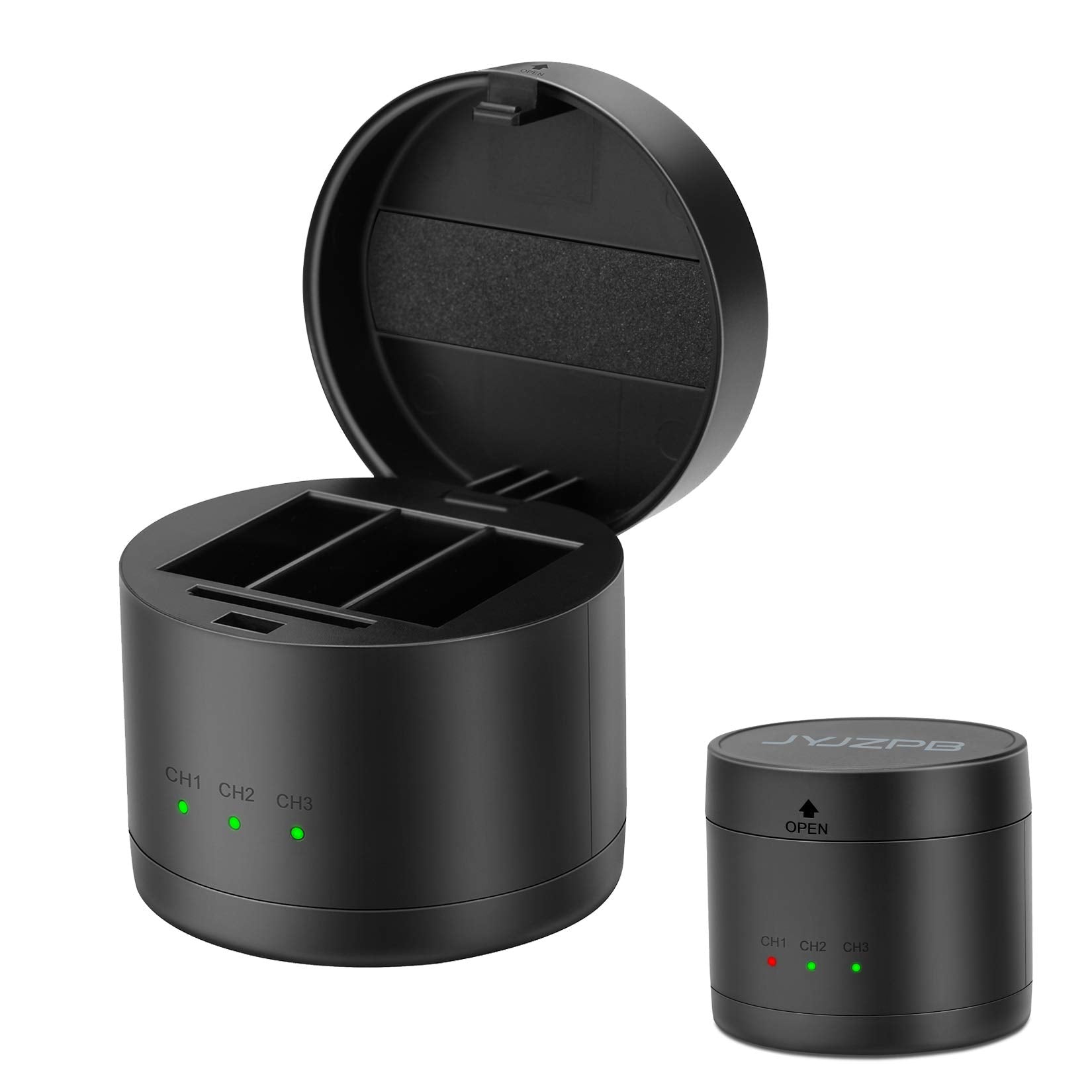 Jyjzpb Triple Battery Charger Compatible For Gopro Hero 8 Hero 7 Hero 6 Hero 5 Gopro 2018 Battery(Batteries Not Include)