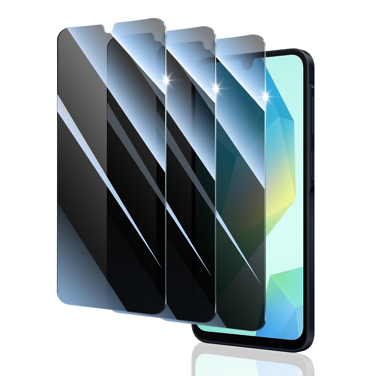 Fynorao Privacy Screen Protector for Samsung A16/A26/A17, Anti-Spy Tempered Glass, Double Shatterproof 9H Hardness, Private Blac