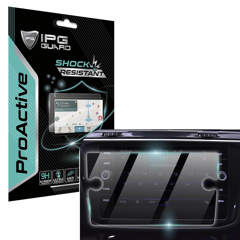 IPG ProActive for Volkswagen 2022-2024 Tiguan Atlas 8 Inch Navigation Display 9H Hardness Screen Protector Smooth Glass Touch Ul