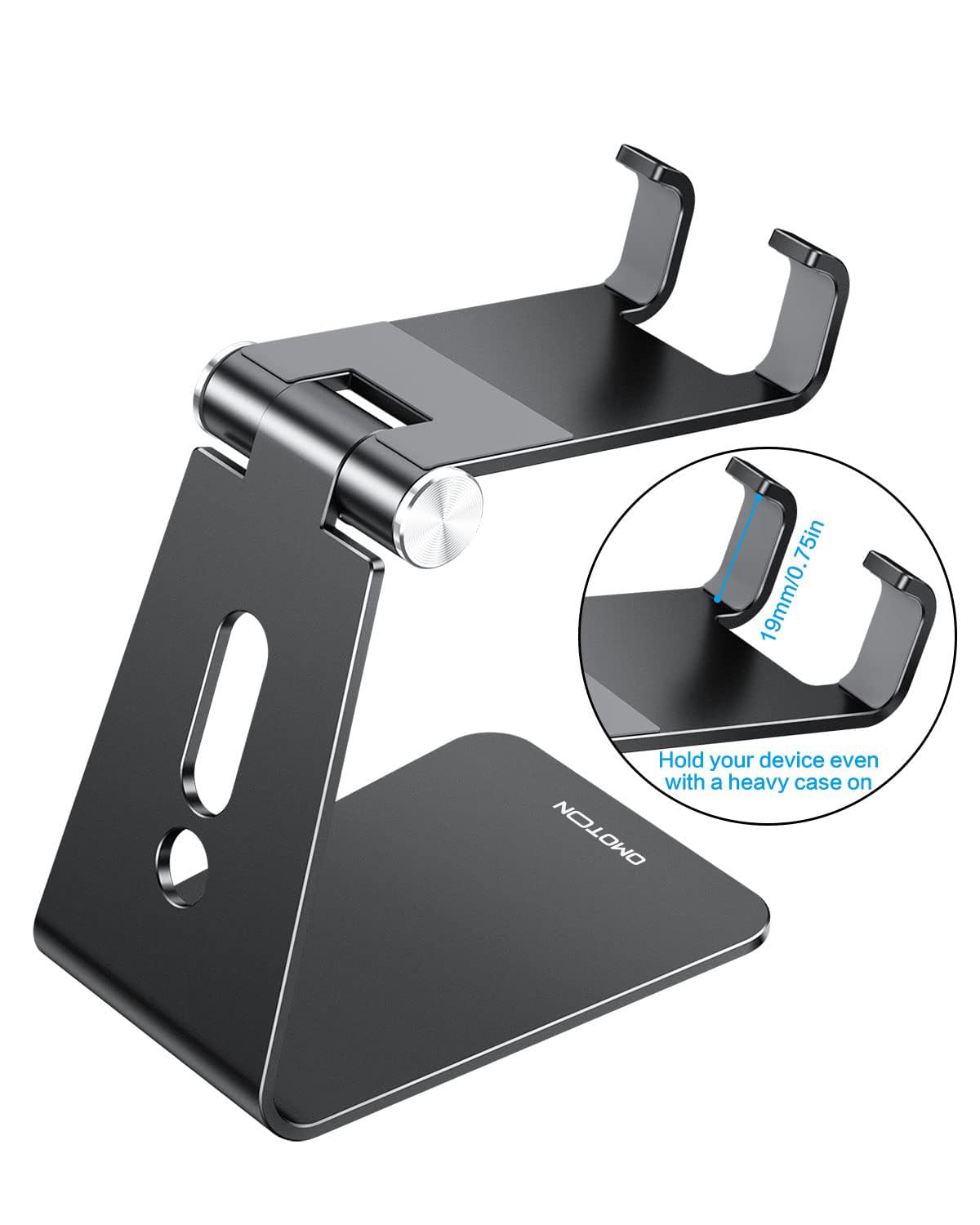 Omoton Adjustable Cell Phone Stand, C2 Aluminum Desktop Phone Holder Dock Compatible With Iphone 11 Pro Max Xs Xr 8 Plus 7 6, Sa