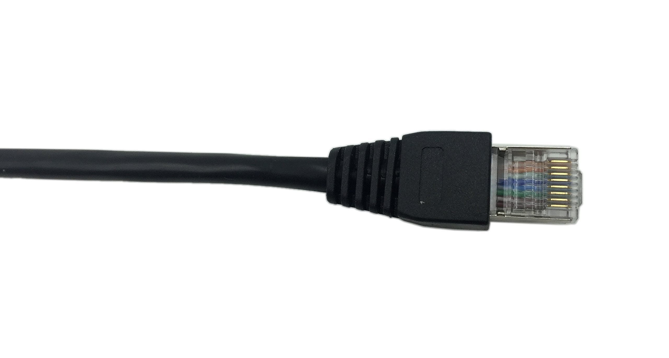 Cerrxian Rj45 Male To Female Lan Ethernet Network Cat 5E Panel Mount Cable (Black)(1M)