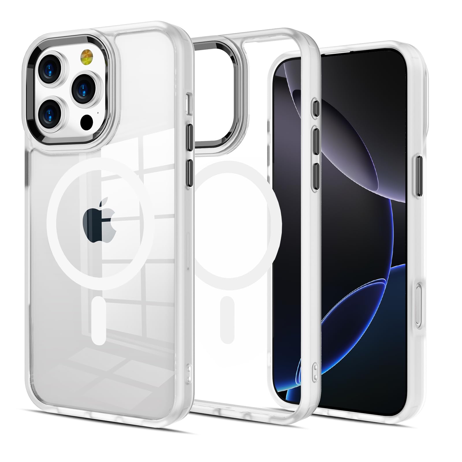 Pinlisheng 2024 Magnetic For Iphone 16 Pro Max Case [Anti Yellowing] [Military Grade Protection] Shockproof Clear Hard Back Slim